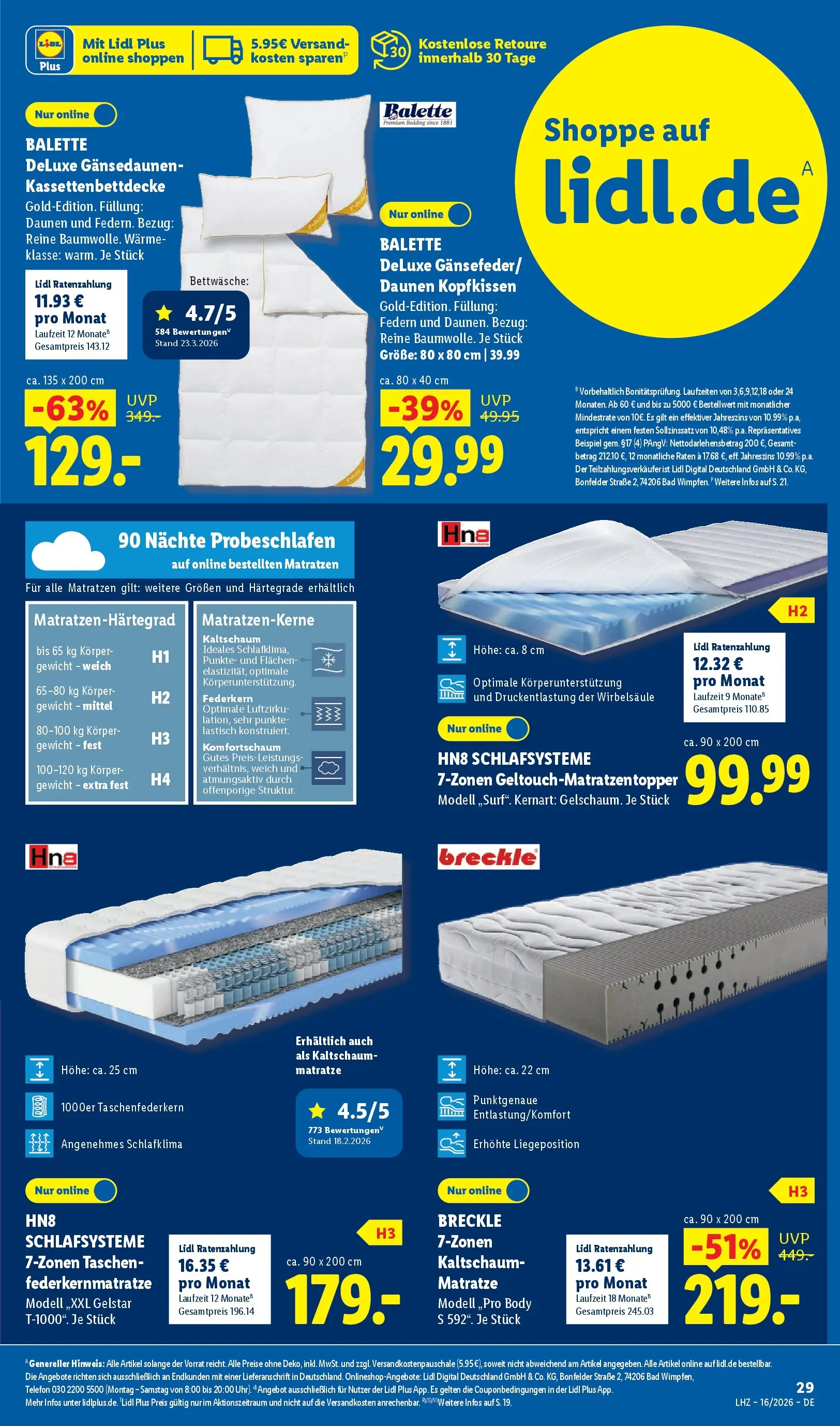 Lidl Prospekt Hof-innenstadt (ab 12.04.2026) » Angebote online | Seite: 47 | Produkte: Matratze, Bad, Kopfkissen, Telefon Lidl Prospekt Hof-innenstadt (ab 12.04.2026) zum Blättern » Angebote | Seite: 47 | Produkte: Matratze, Bad, Kopfkissen, Telefon