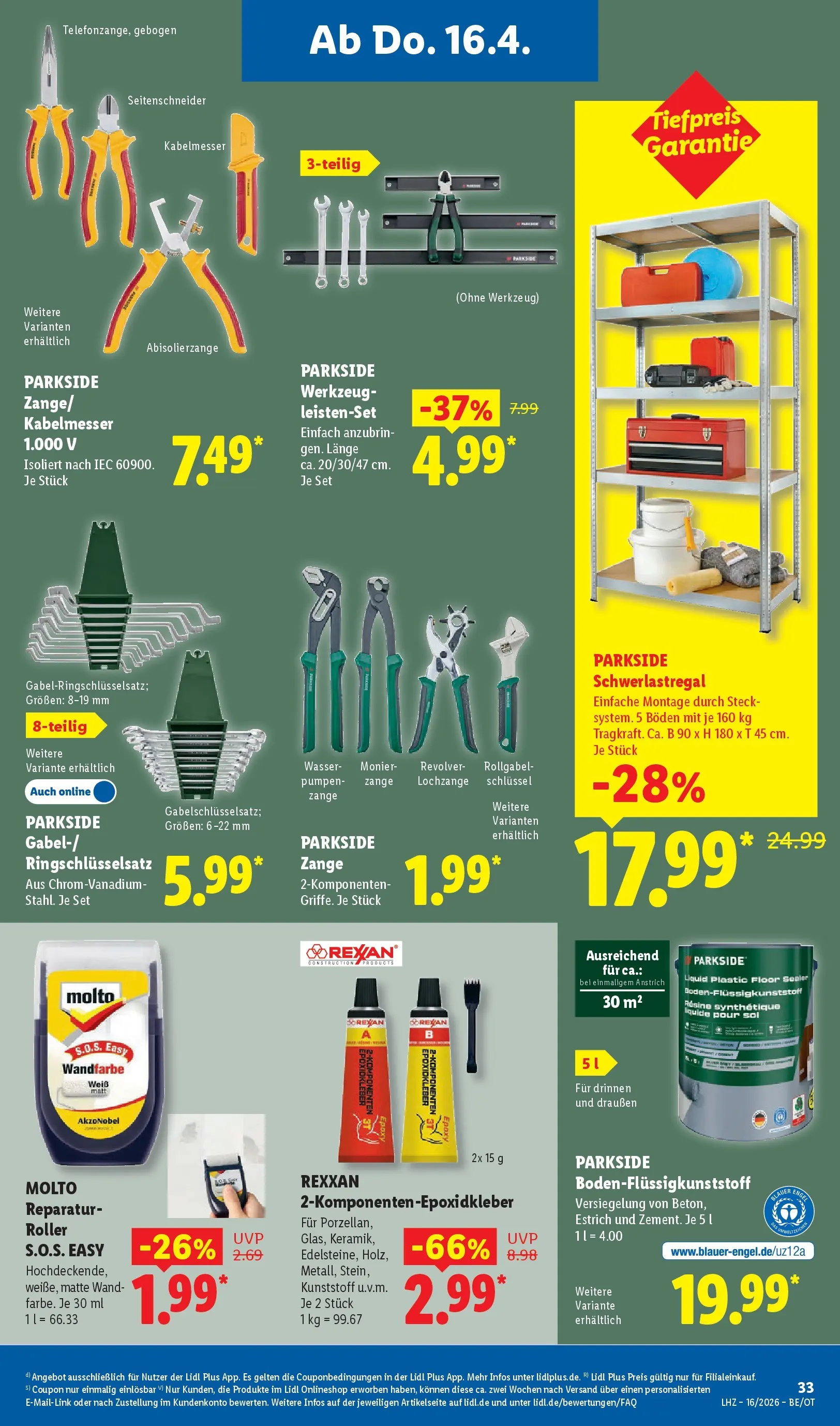 Lidl Prospekt Mahlow (ab 13.04.2026) zum Blättern » Angebote | Seite: 51 | Produkte: Wandfarbe, Wasser, Schwerlastregal