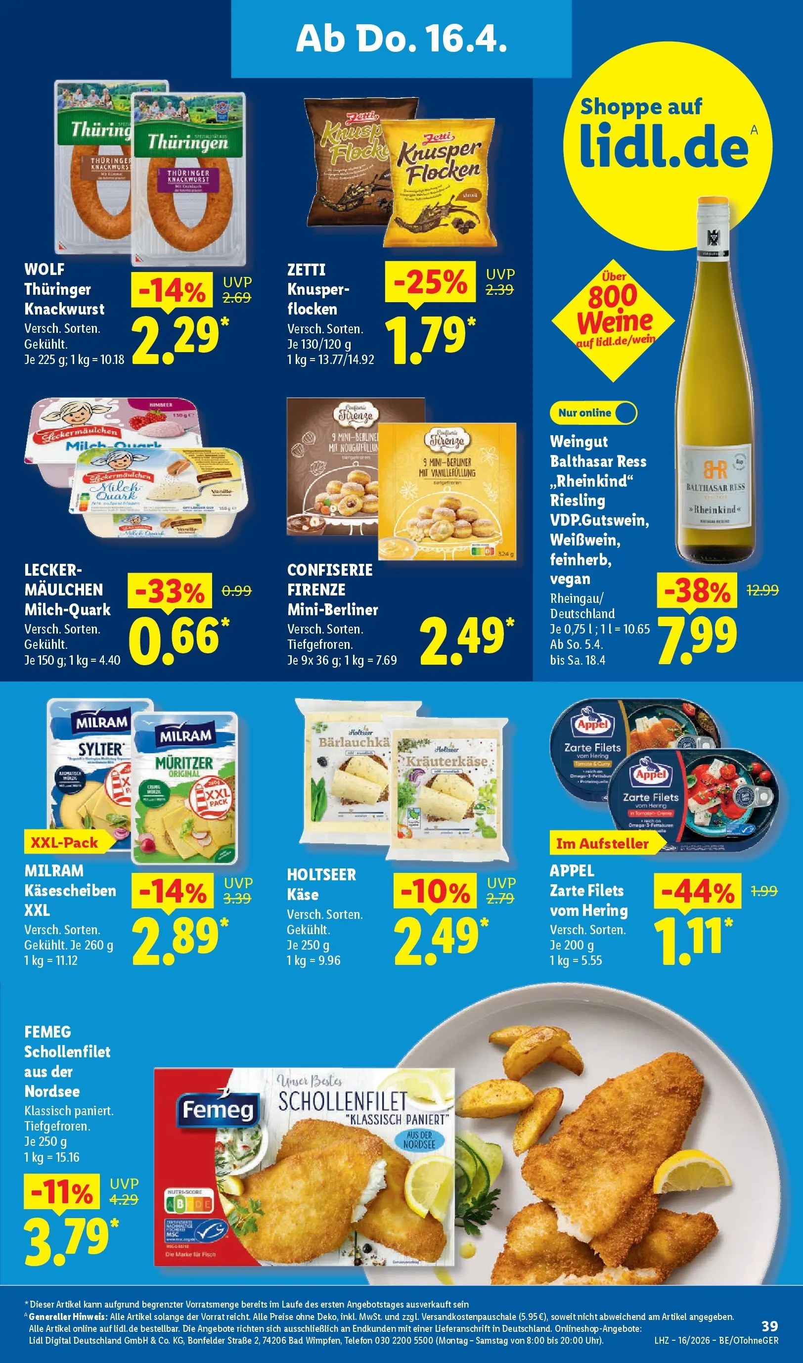 Lidl Prospekt Mahlow (ab 13.04.2026) zum Blättern » Angebote | Seite: 61 | Produkte: Quark, Milch, Fisch, Flocken