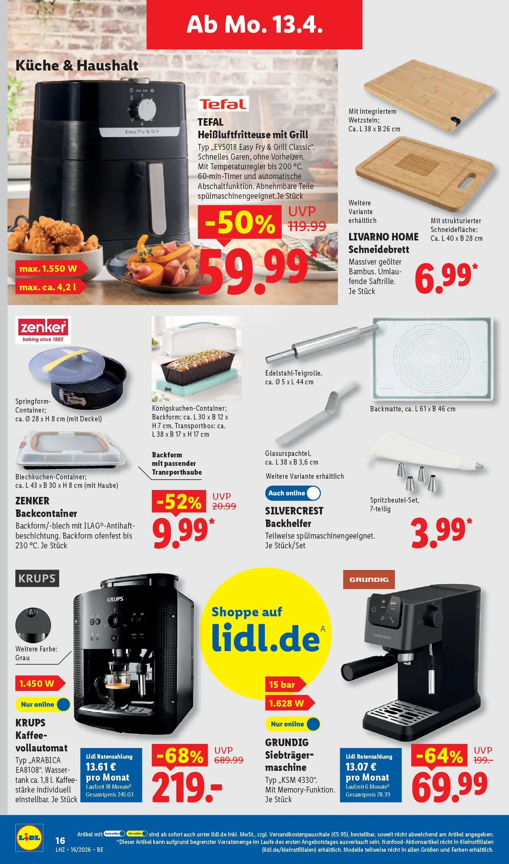 Lidl Prospekt Mahlow (ab 13.04.2026) zum Blättern » Angebote | Seite: 32 | Produkte: Krups, Grill, Küche, Heißluftfritteuse