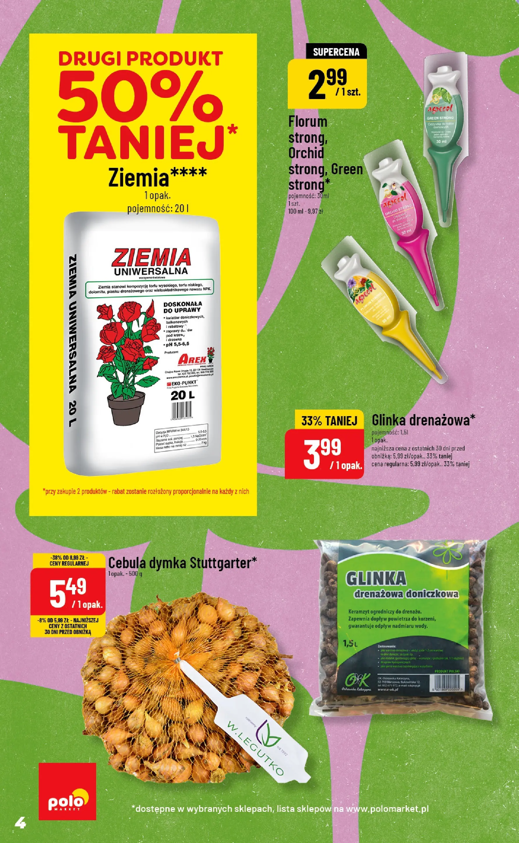 Nowa POLOmarket gazetka od jutra 08.04.2026 | Strona: 4 | Produkty: Ziemia uniwersalna, Ziemia