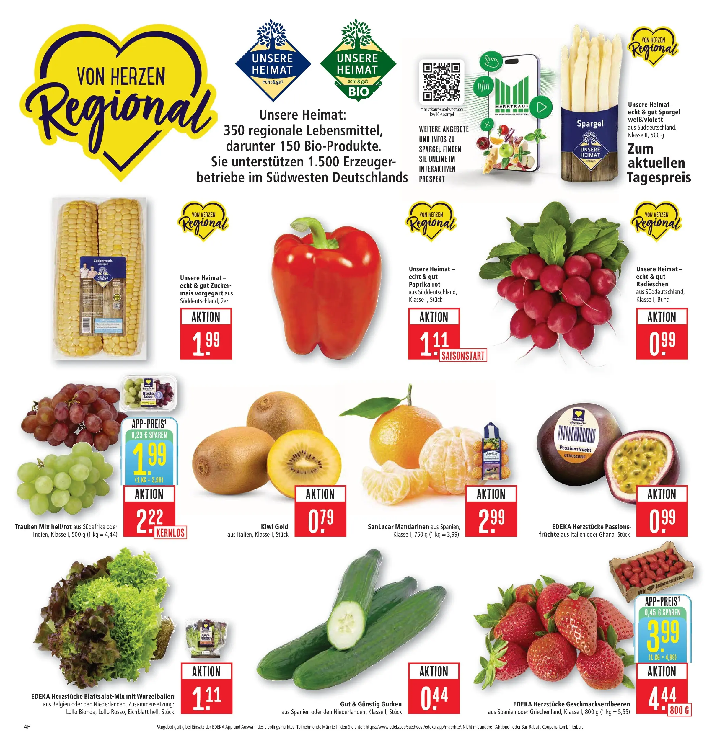 Marktkauf Prospekt Friedrichshafen	 (ab 13.04.2026) » Angebote online | Seite: 6 | Produkte: Trauben, Mandarinen, Spargel, Zucker