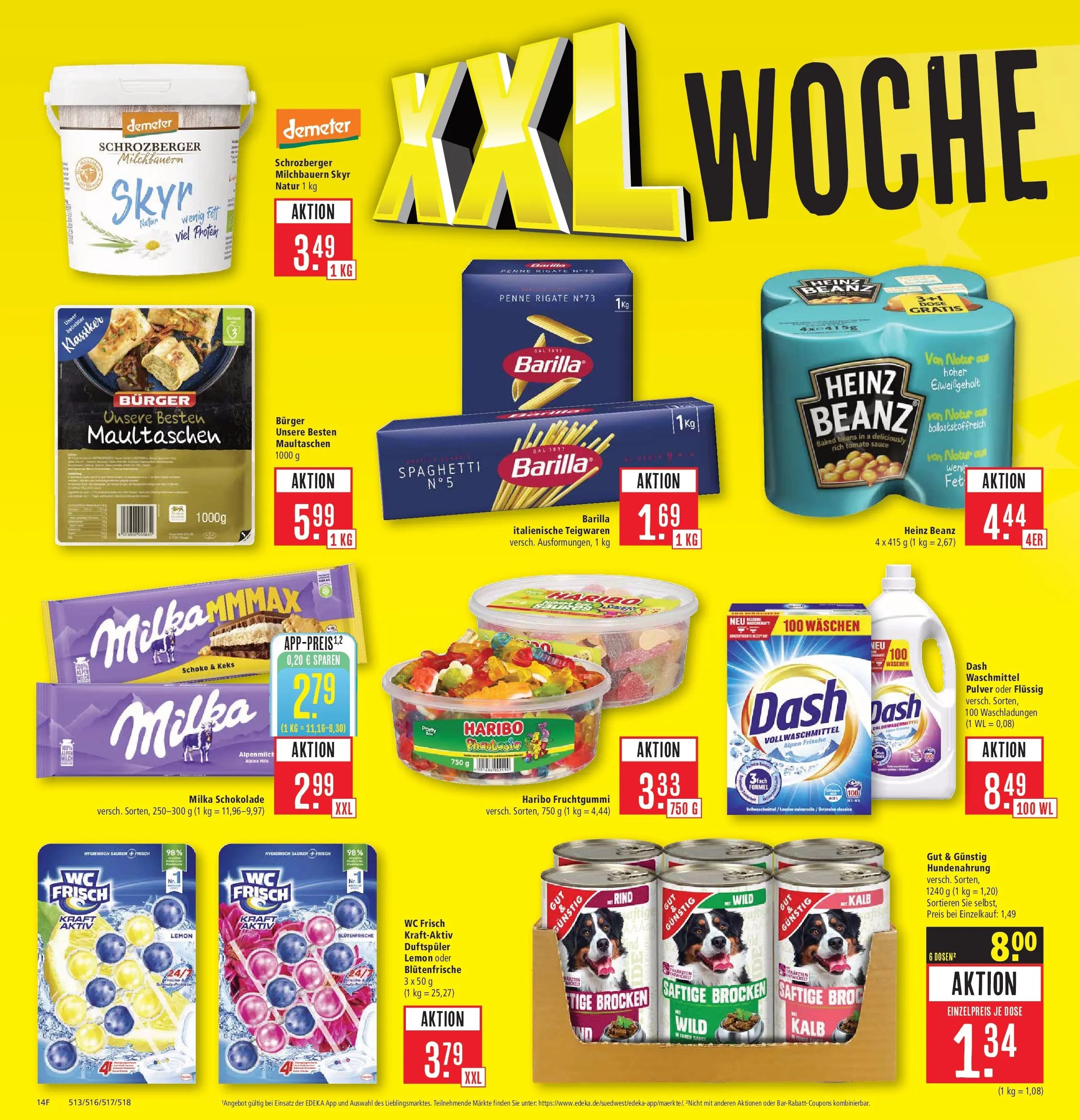 Marktkauf Prospekt Friedrichshafen	 (ab 13.04.2026) » Angebote online | Seite: 16 | Produkte: Haribo, Barilla, Burger, Skyr