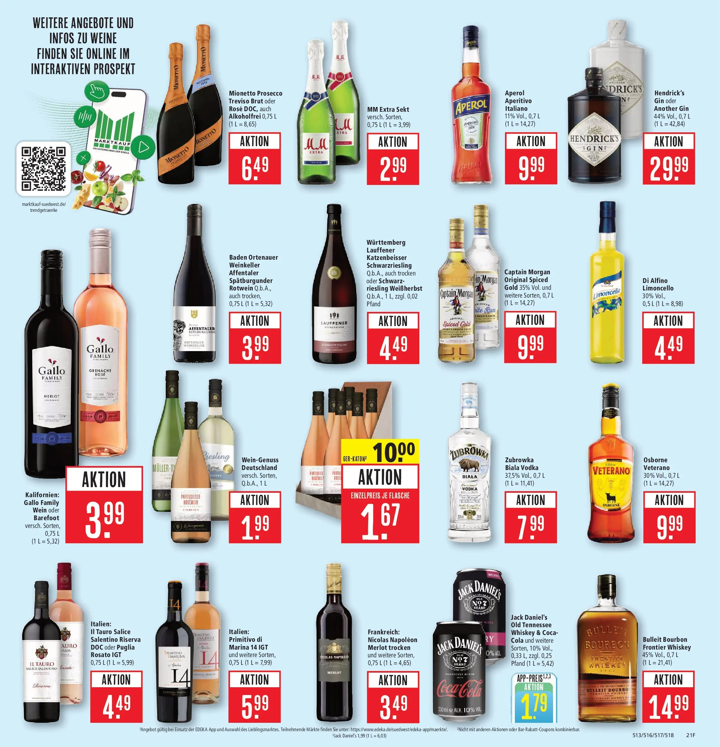 Marktkauf Prospekt Friedrichshafen	 (ab 13.04.2026) » Angebote online | Seite: 23 | Produkte: Merlot, Limoncello, Captain morgan, Vodka