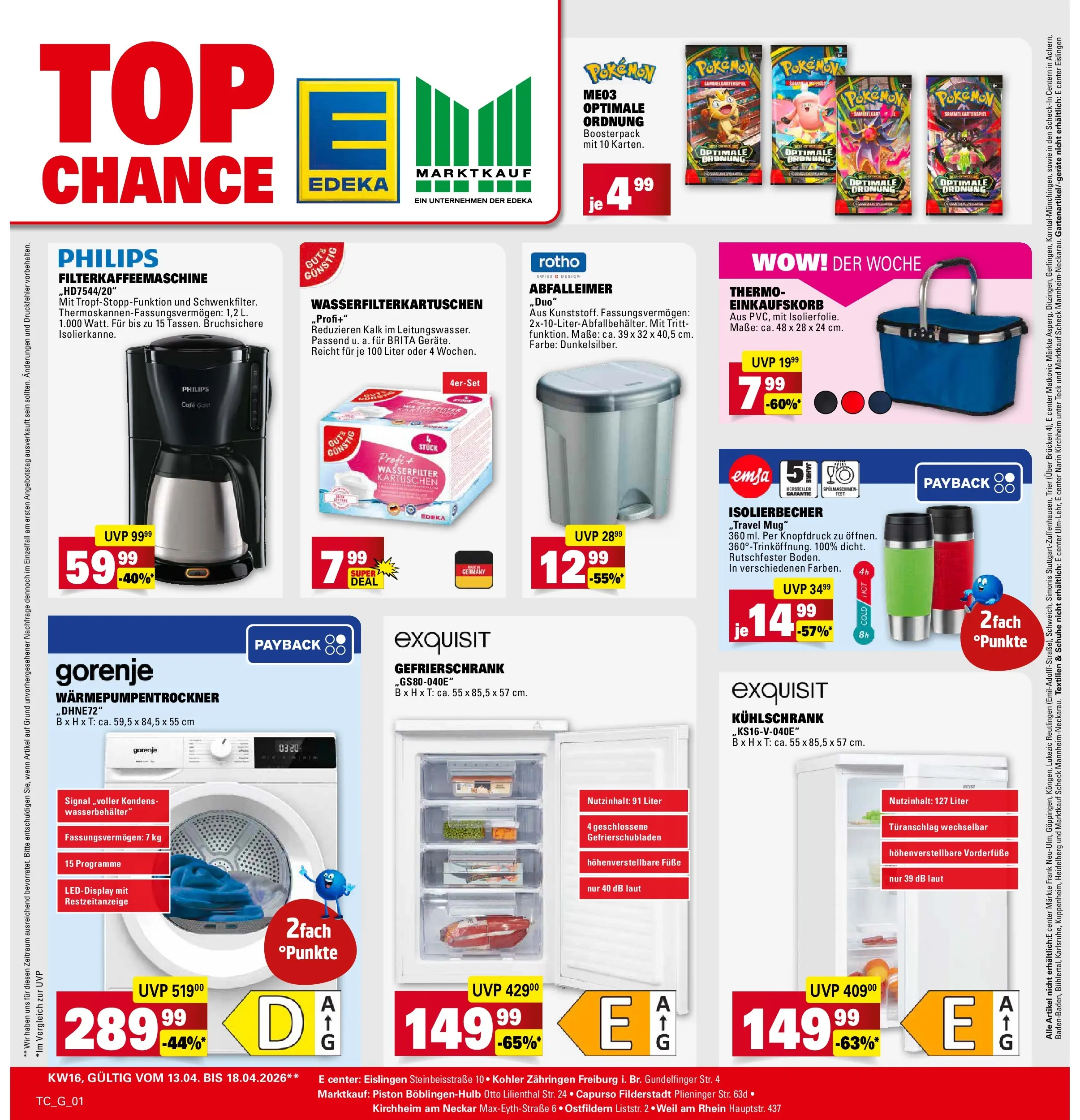 Marktkauf Prospekt Filderstadt	 (ab 13.04.2026) » Angebote online | Seite: 33 | Produkte: Philips, Gefrierschrank, Abfalleimer, Filterkaffeemaschine