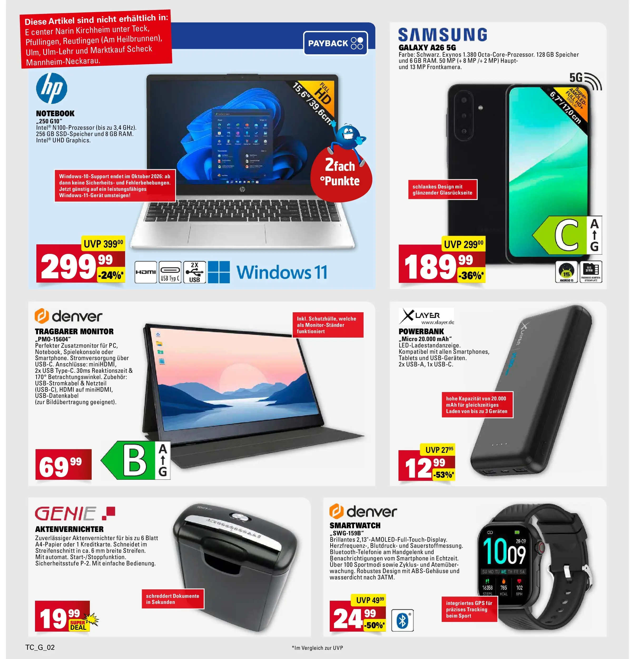 Marktkauf Prospekt Filderstadt	 (ab 13.04.2026) » Angebote online | Seite: 34 | Produkte: Smartwatch, Notebook, Netzteil, Powerbank