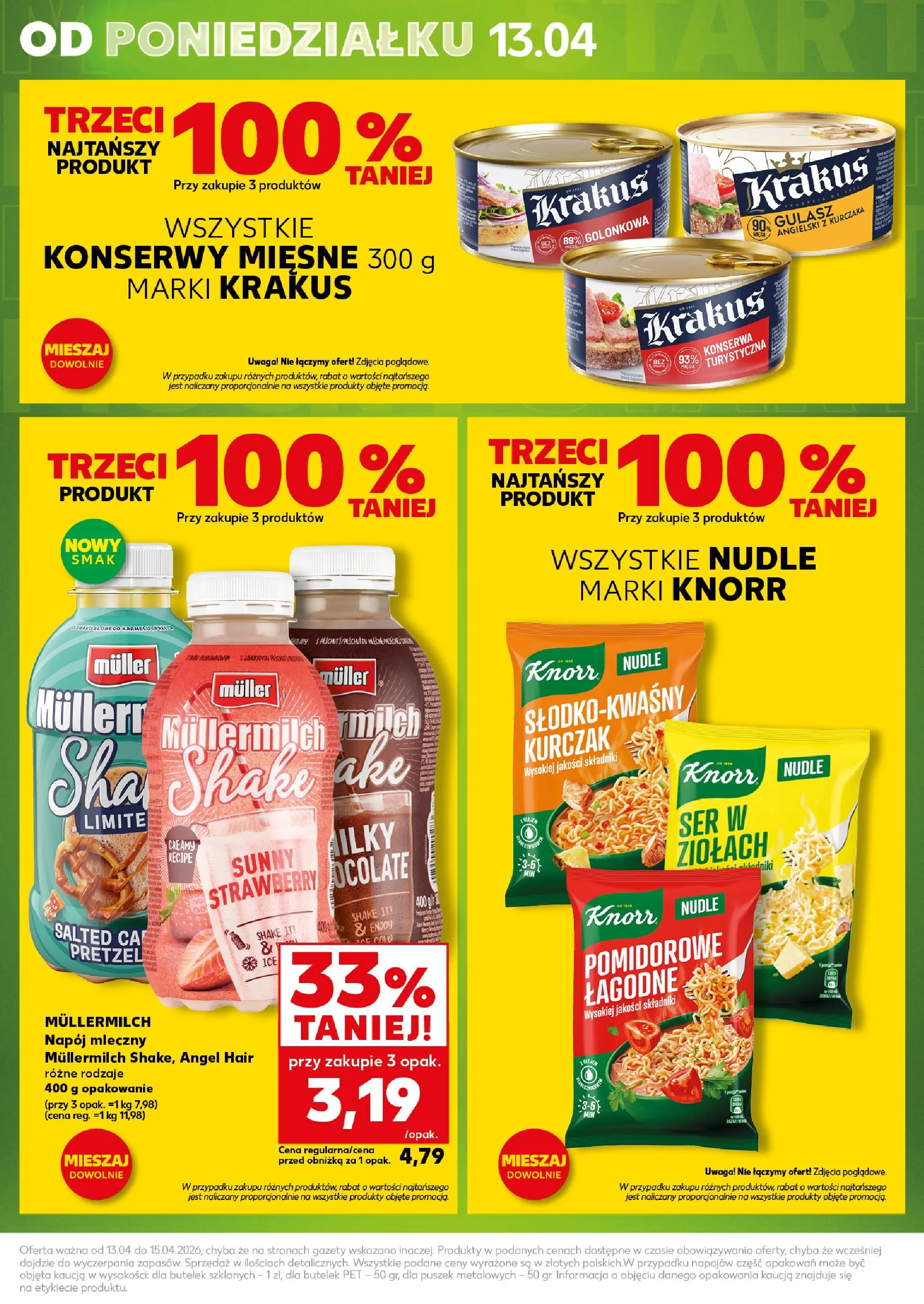 Kaufland - Kaufland Mocny Start ważne do 15.04 od 12.04.2026 - od jutra PDF | Strona: 3 | Produkty: Kurczak, Por, Ser, Gulasz