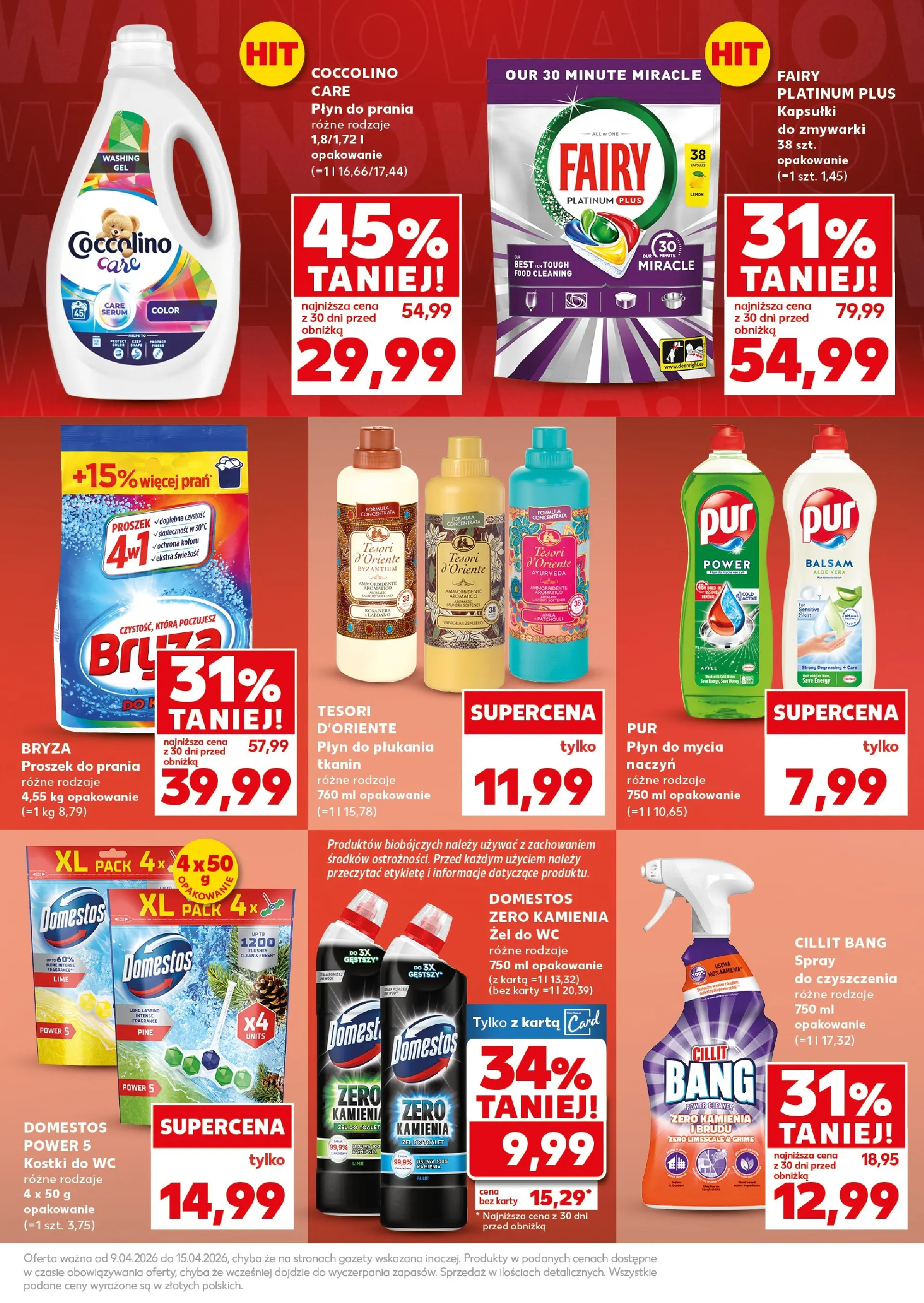 Kaufland - Kaufland Mocny Start ważne do 15.04 od 12.04.2026 - od jutra PDF | Strona: 9 | Produkty: Kostki do wc, Fairy platinum, Domestos, Fairy