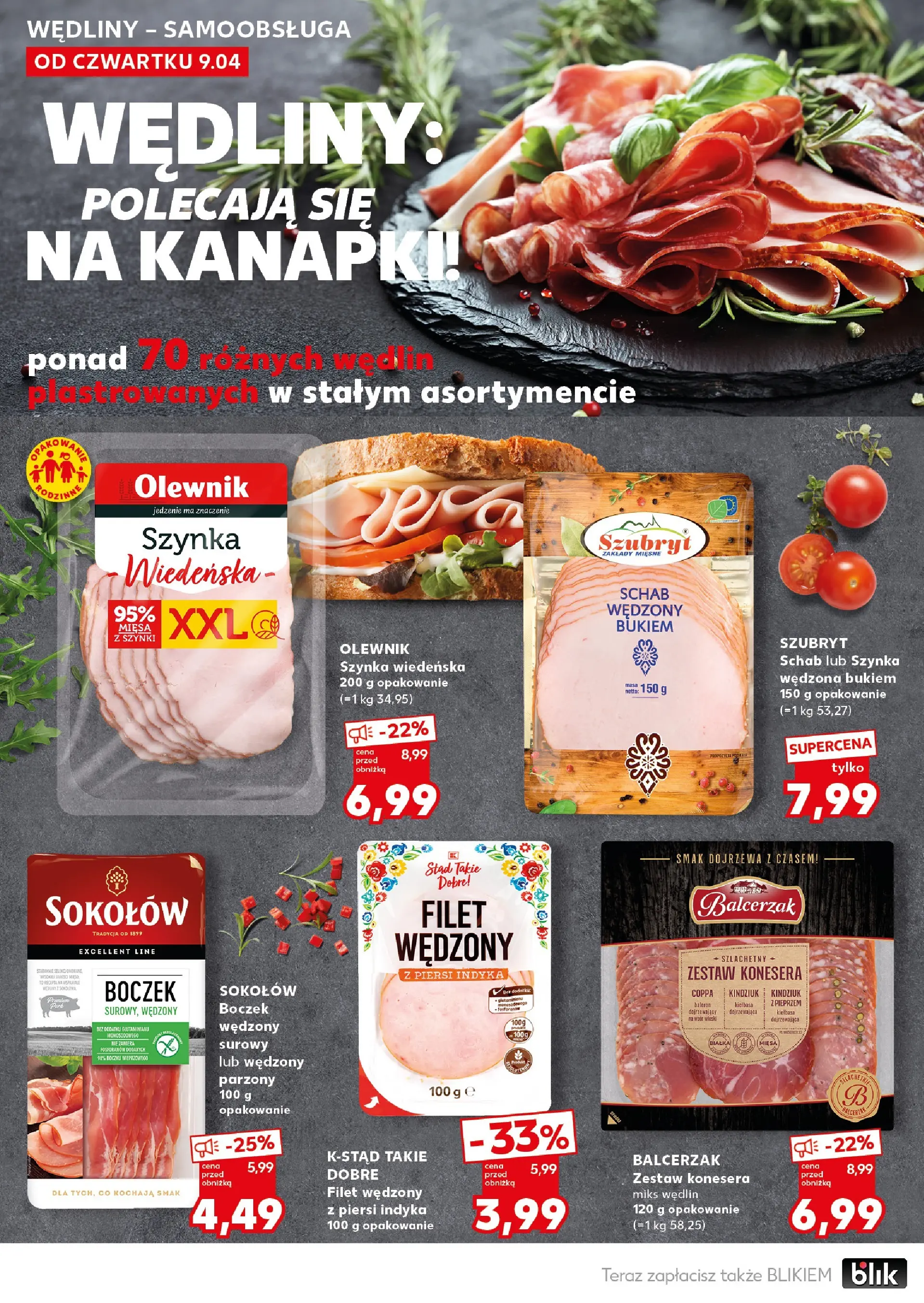 Kaufland - Kaufland Mocny Start ważne do 15.04 od 12.04.2026 - od jutra PDF | Strona: 22 | Produkty: Kiełbasa, Schab, Piersi, Kindziuk