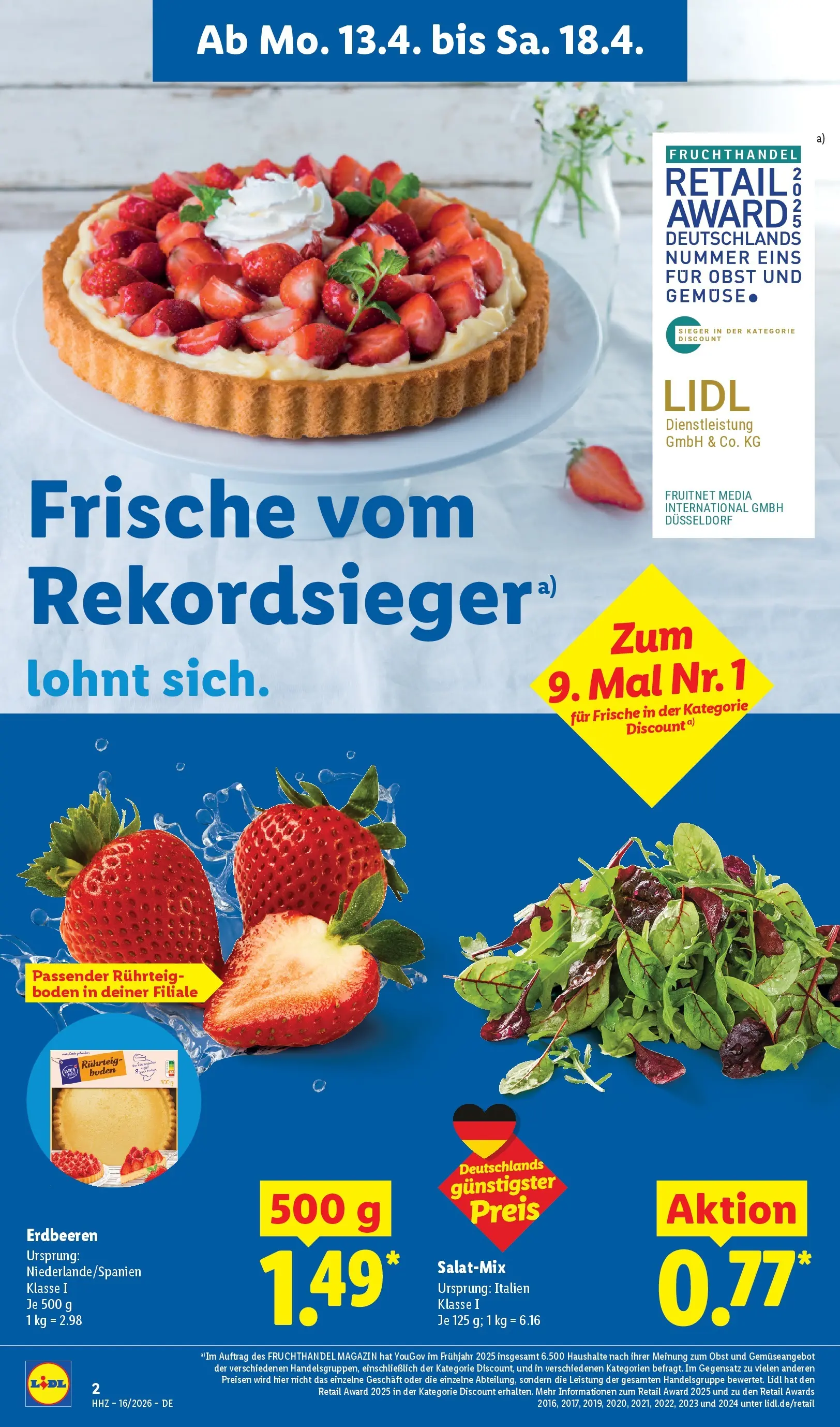 Lidl Prospekt Hof-innenstadt (ab 12.04.2026) » Angebote online | Seite: 8 | Produkte: Gemüse, Obst, Erdbeeren Lidl Prospekt Hof-innenstadt (ab 12.04.2026) zum Blättern » Angebote | Seite: 8 | Produkte: Gemüse, Obst, Erdbeeren