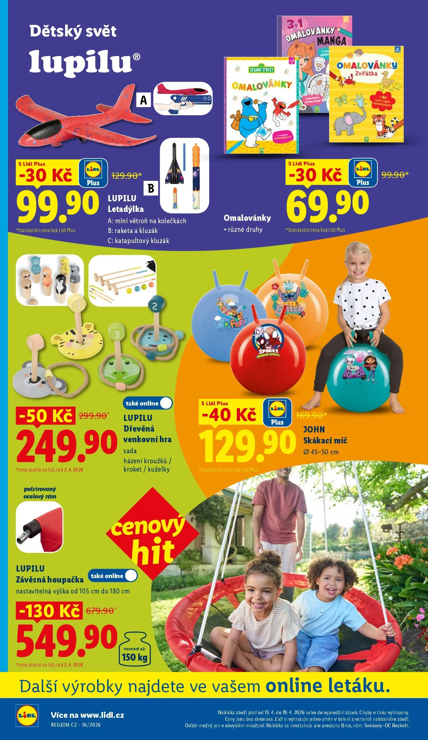 Lidl leták od 12.04.2026 - Nový akční leták | Strana: 40 | Produkty: Hra, Houpačka, Kluzák