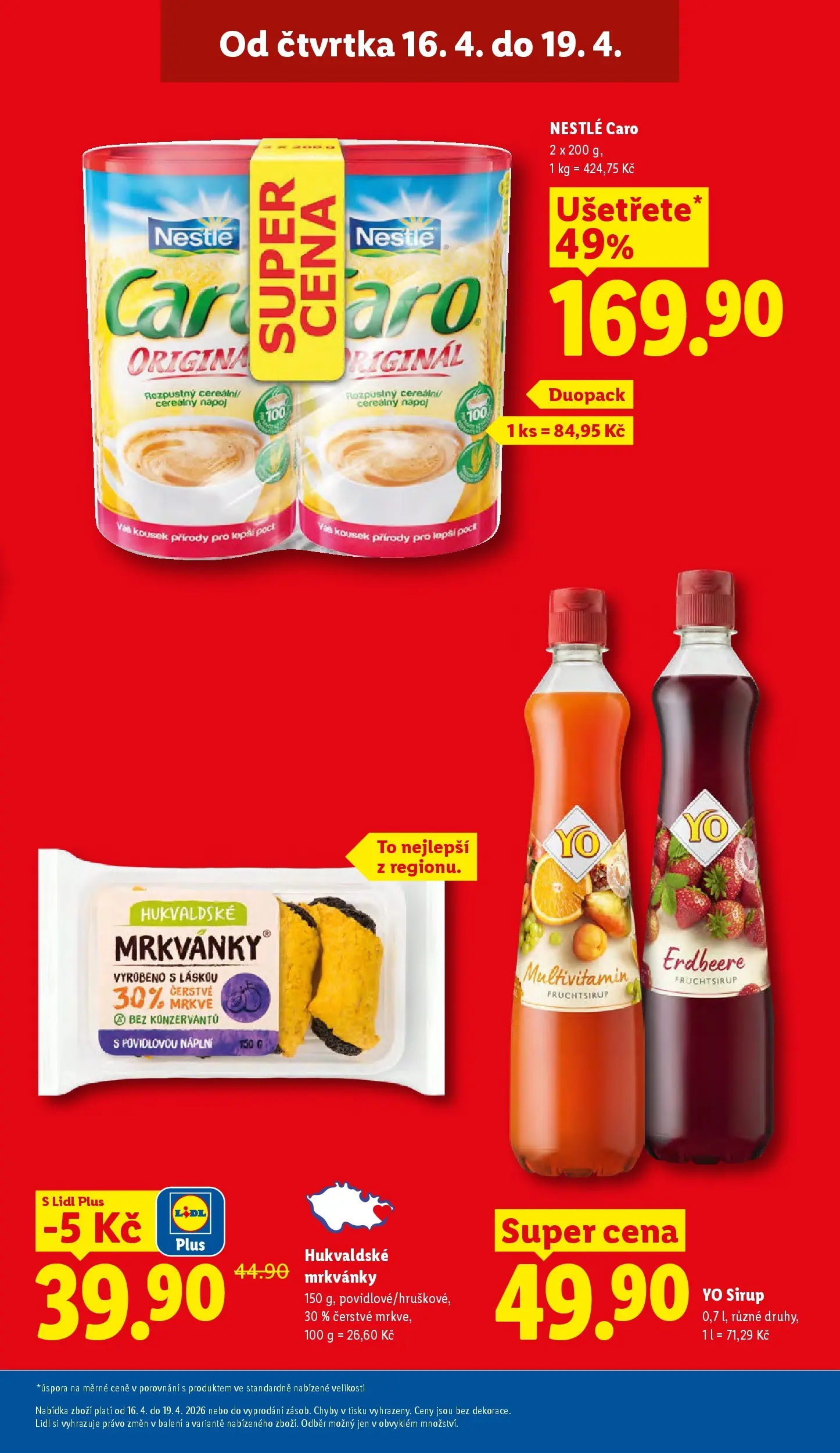 Lidl leták od 15.04.2026 - Nový akční leták | Strana: 3 | Produkty: Yo sirup, Sirup, Sirup YO, Caro