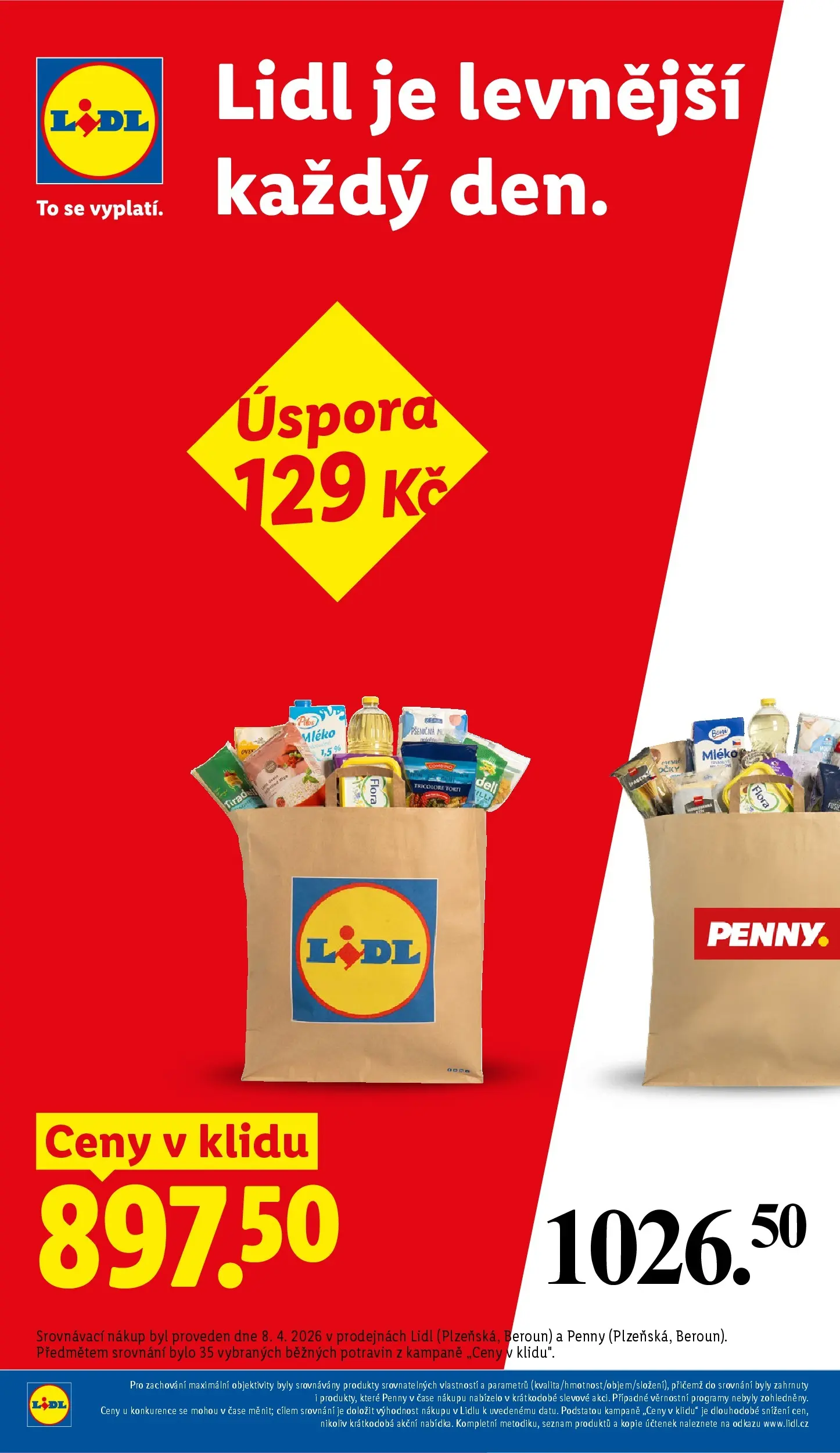 Lidl leták od 15.04.2026 - Nový akční leták | Strana: 8 | Produkty: Mléko, Combino, Flora