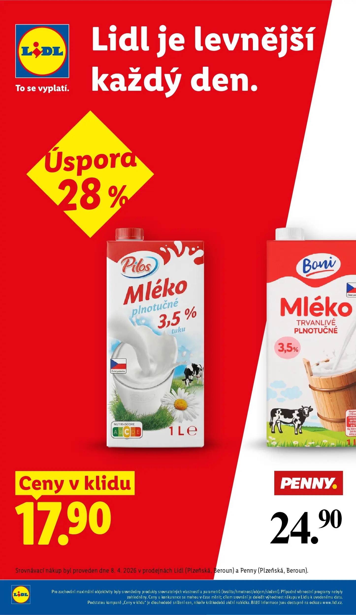 Lidl leták od 15.04.2026 - Nový akční leták | Strana: 9 | Produkty: Mléko, Plnotučné mléko