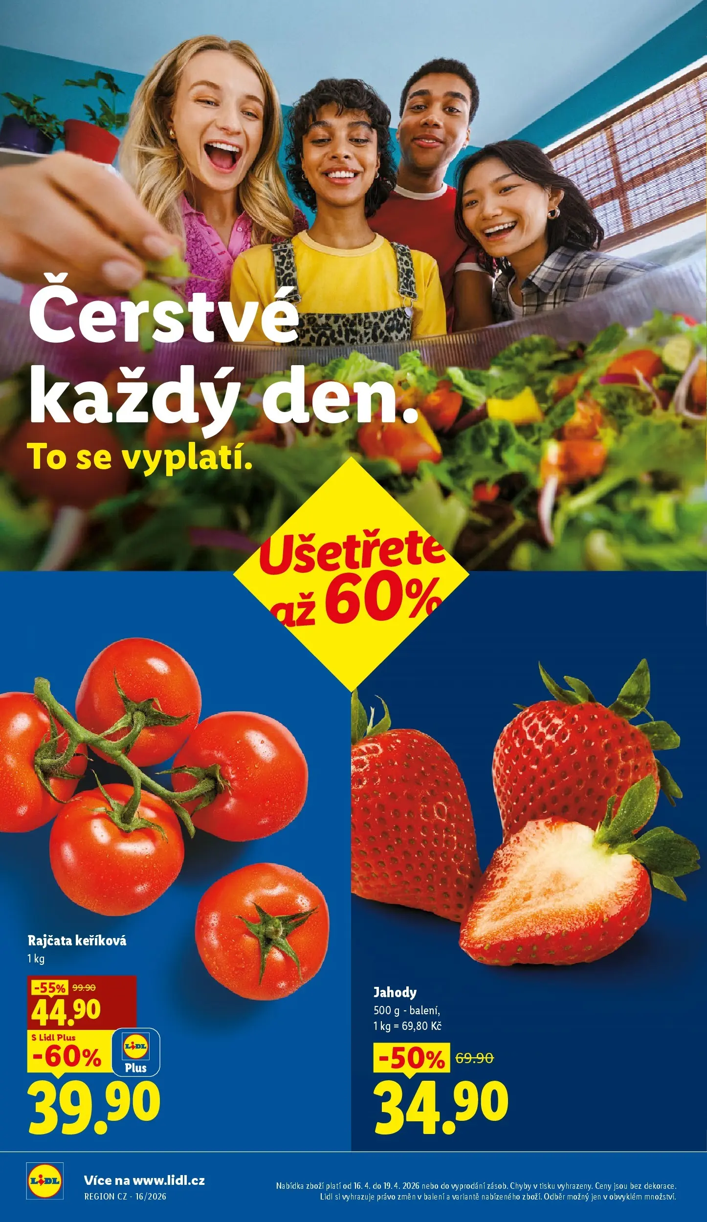 Lidl leták od 15.04.2026 - Nový akční leták | Strana: 10 | Produkty: Rajčata, Jahody