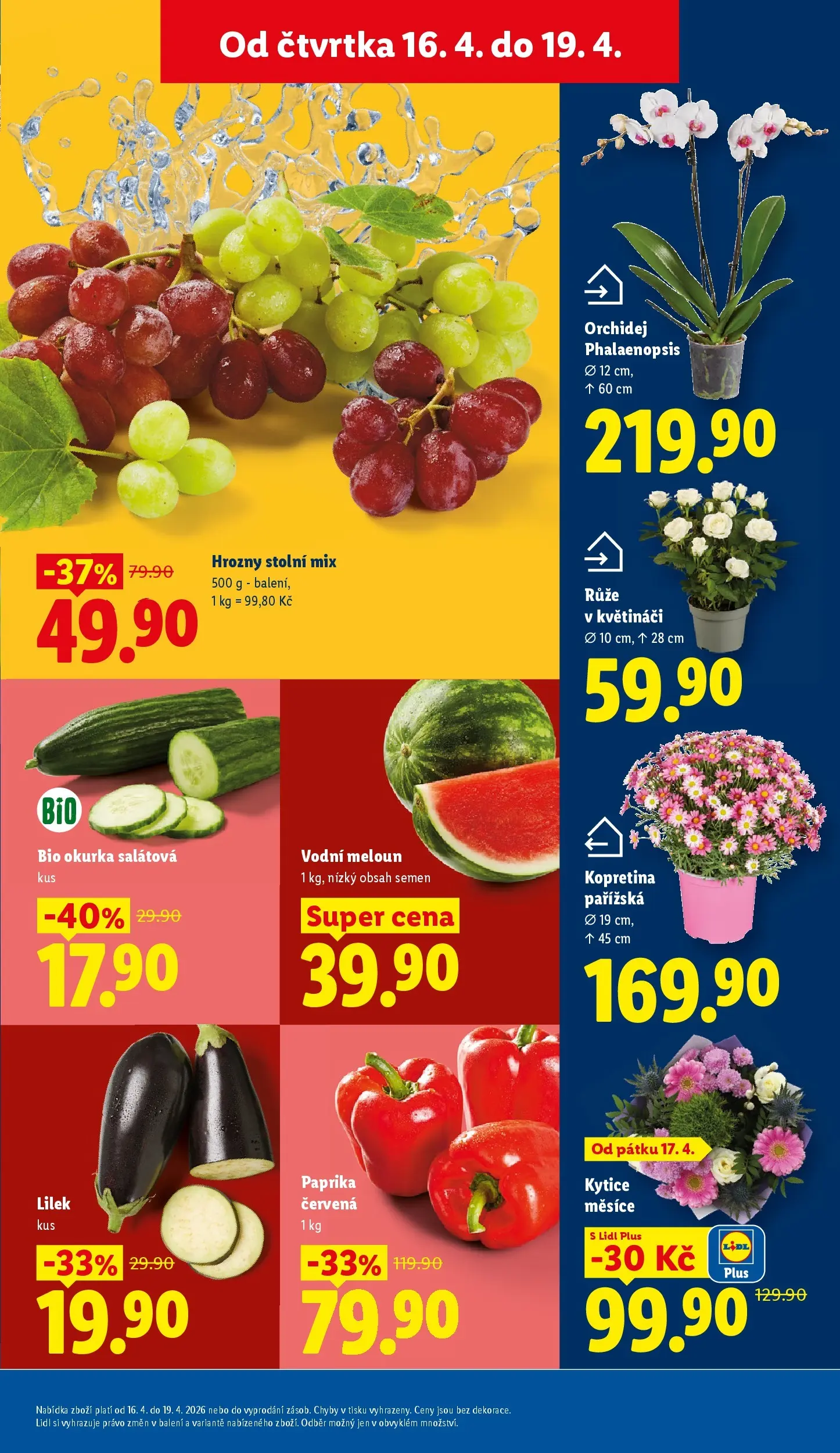 Lidl leták od 15.04.2026 - Nový akční leták | Strana: 11 | Produkty: Meloun, Paprika, Paprika červená, Hrozny