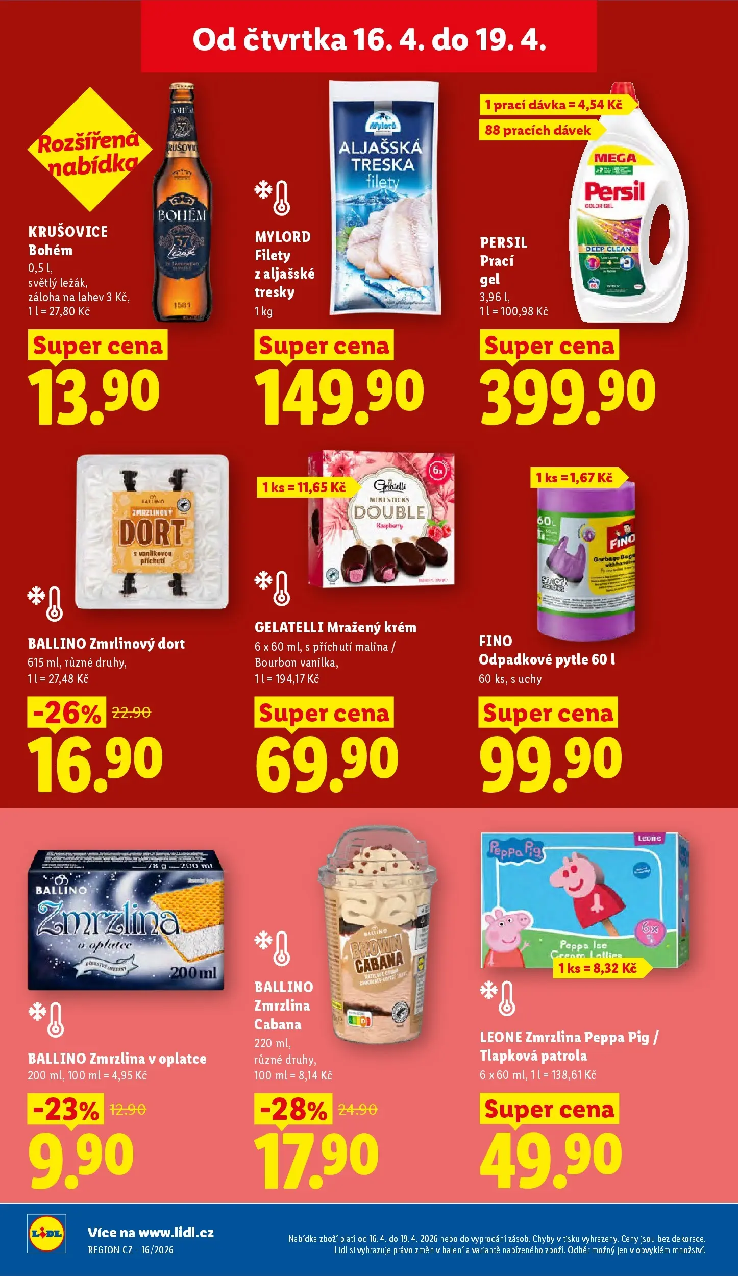 Lidl leták od 15.04.2026 - Nový akční leták | Strana: 22 | Produkty: Tlapková patrola, Treska, Zmrzlina, Gelatelli