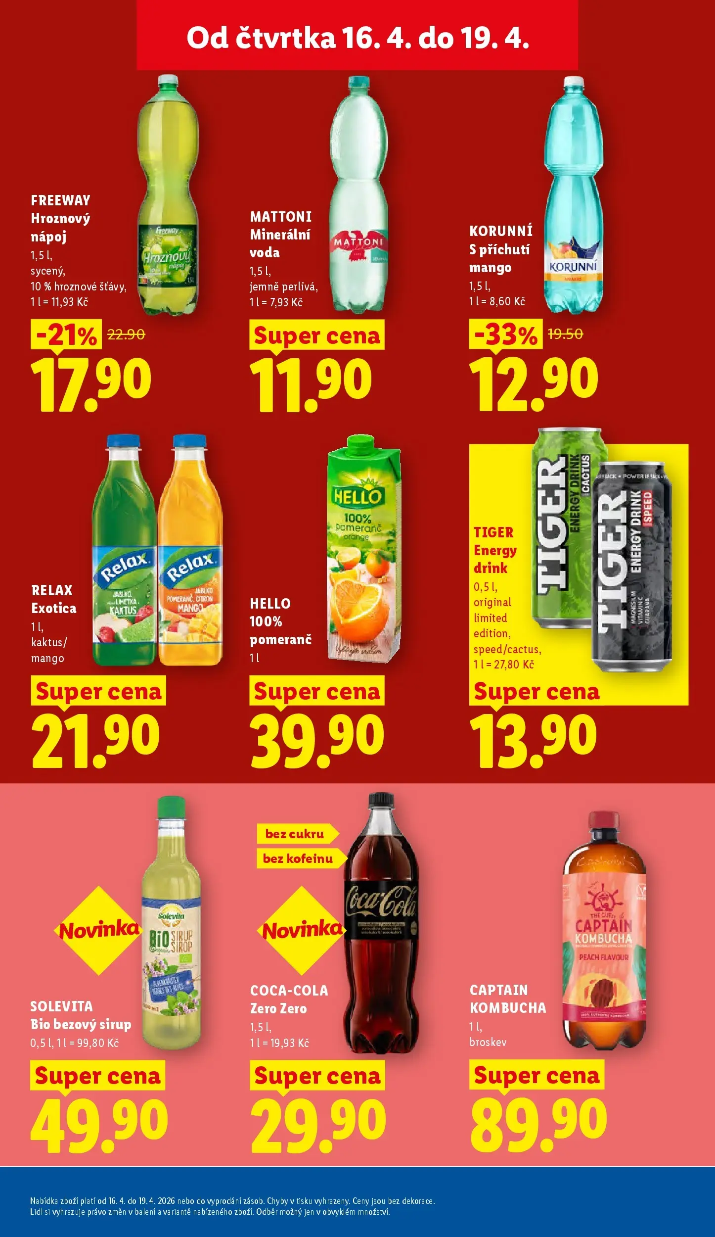 Lidl leták od 15.04.2026 - Nový akční leták | Strana: 25 | Produkty: Citron, Minerální voda, Cola, Energy drink