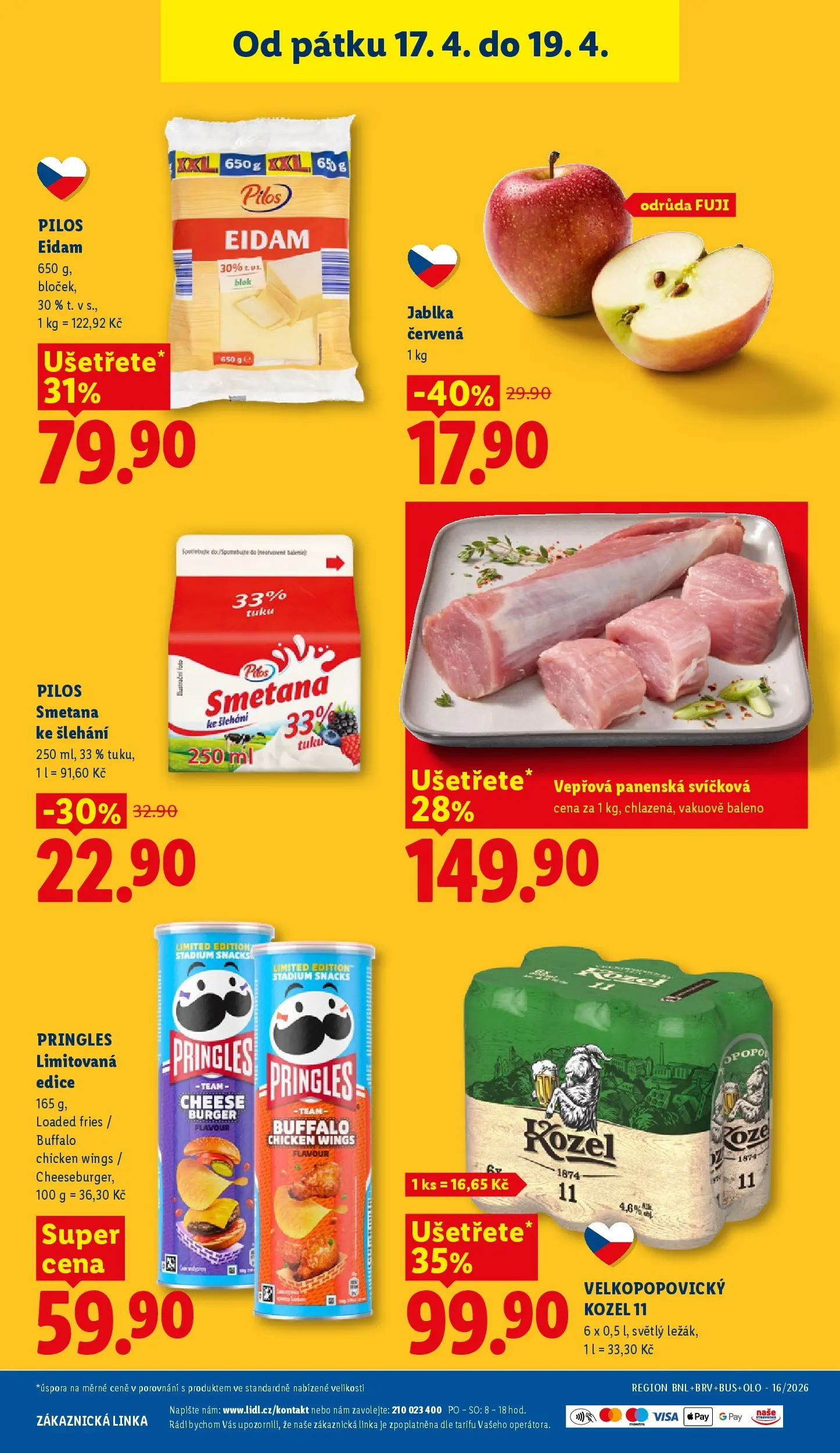 Lidl leták od 15.04.2026 - Nový akční leták | Strana: 41 | Produkty: Pringles, Velkopopovický Kozel, Velkopopovický Kozel 11, Smetana ke šlehání