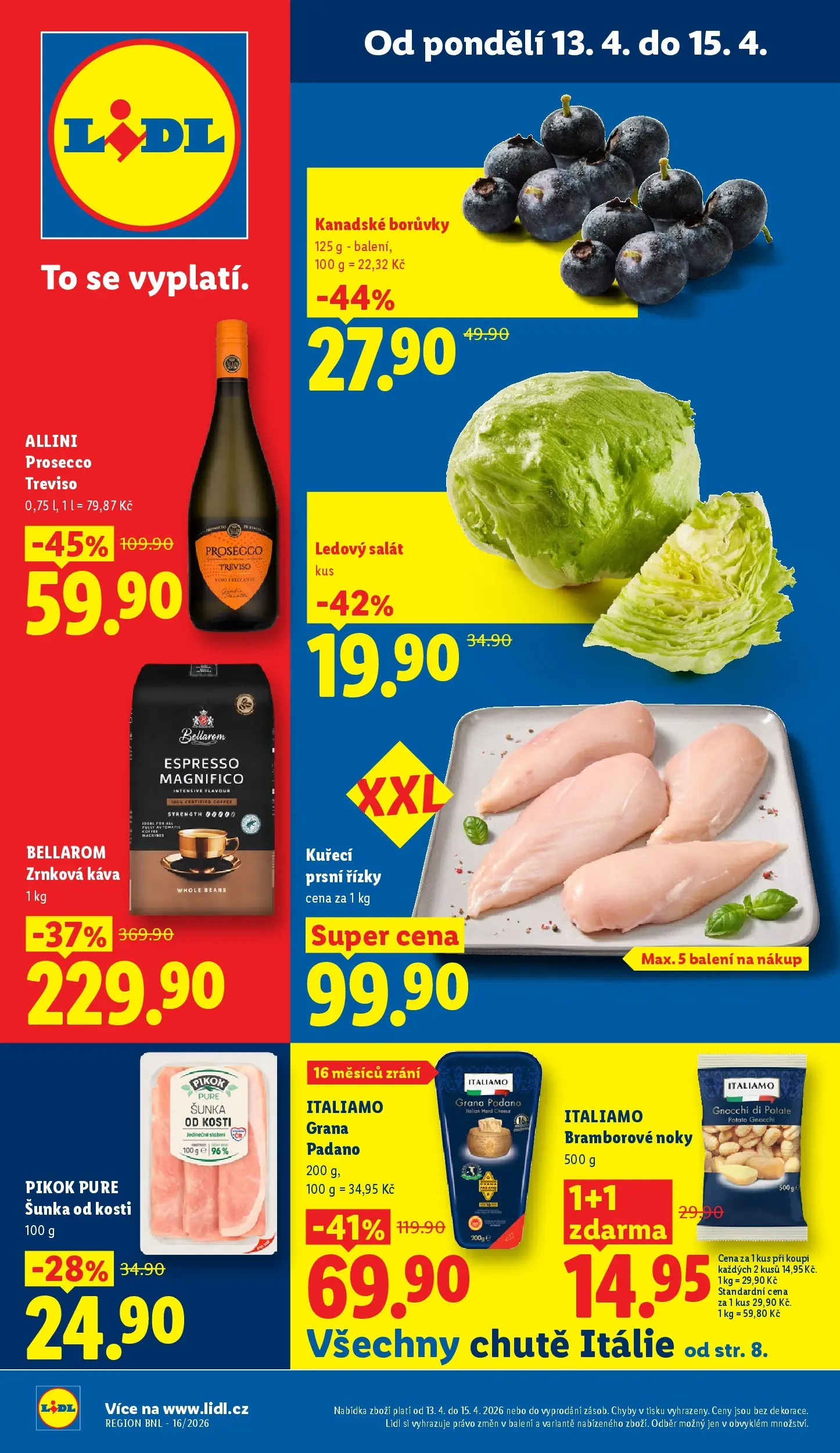 Lidl leták od 12.04.2026 - Nový akční leták | Strana: 1 | Produkty: Káva Bellarom, Noky, Zrnková káva, Zrnková káva Bellarom
