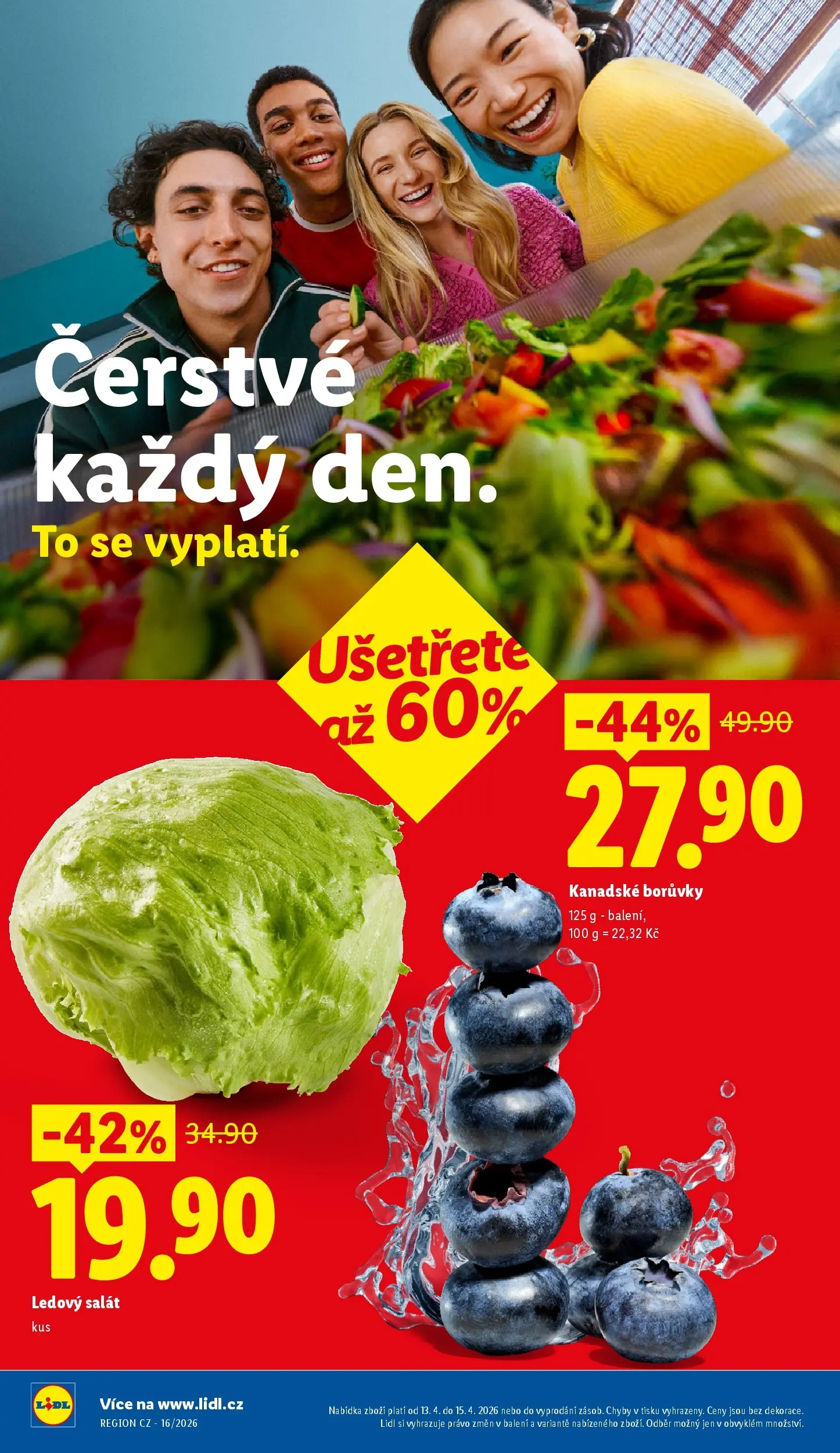 Lidl leták od 12.04.2026 - Nový akční leták | Strana: 8 | Produkty: Salát, Borůvky, Ledový salát