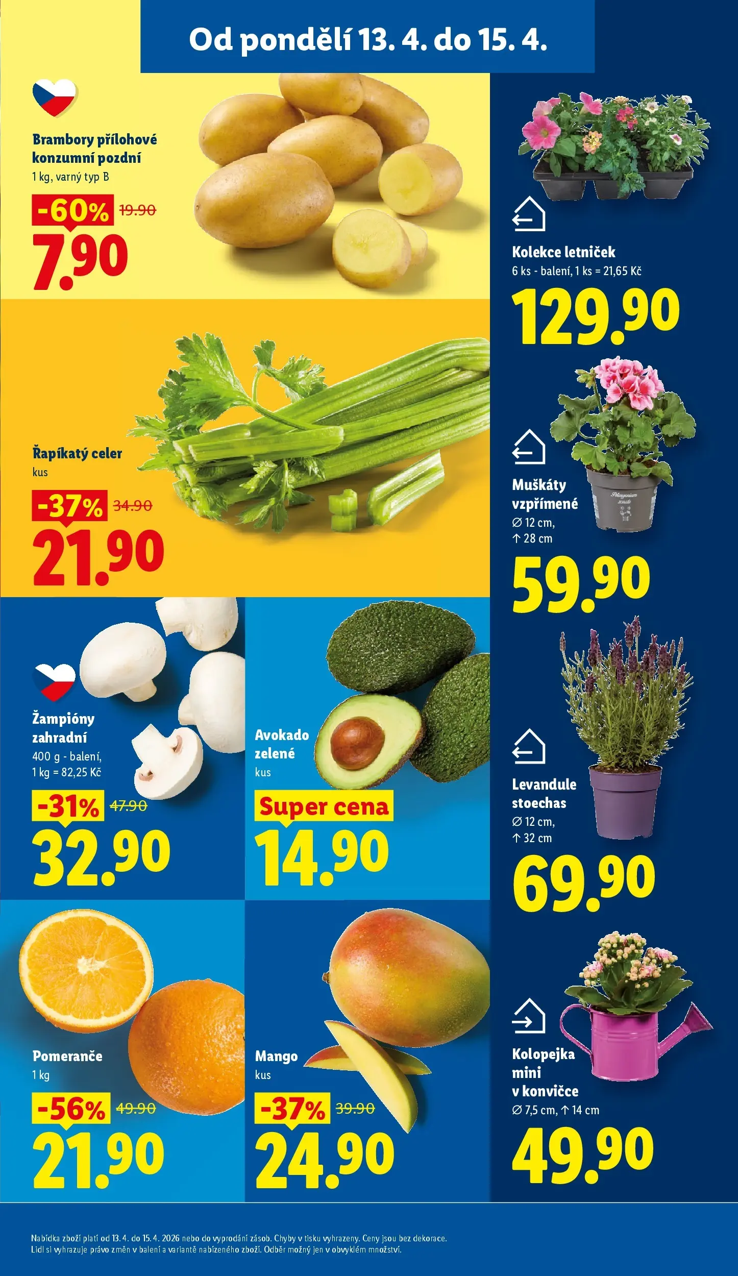 Lidl leták od 12.04.2026 - Nový akční leták | Strana: 9 | Produkty: Žampiony, Mango, Pomeranče, Celer