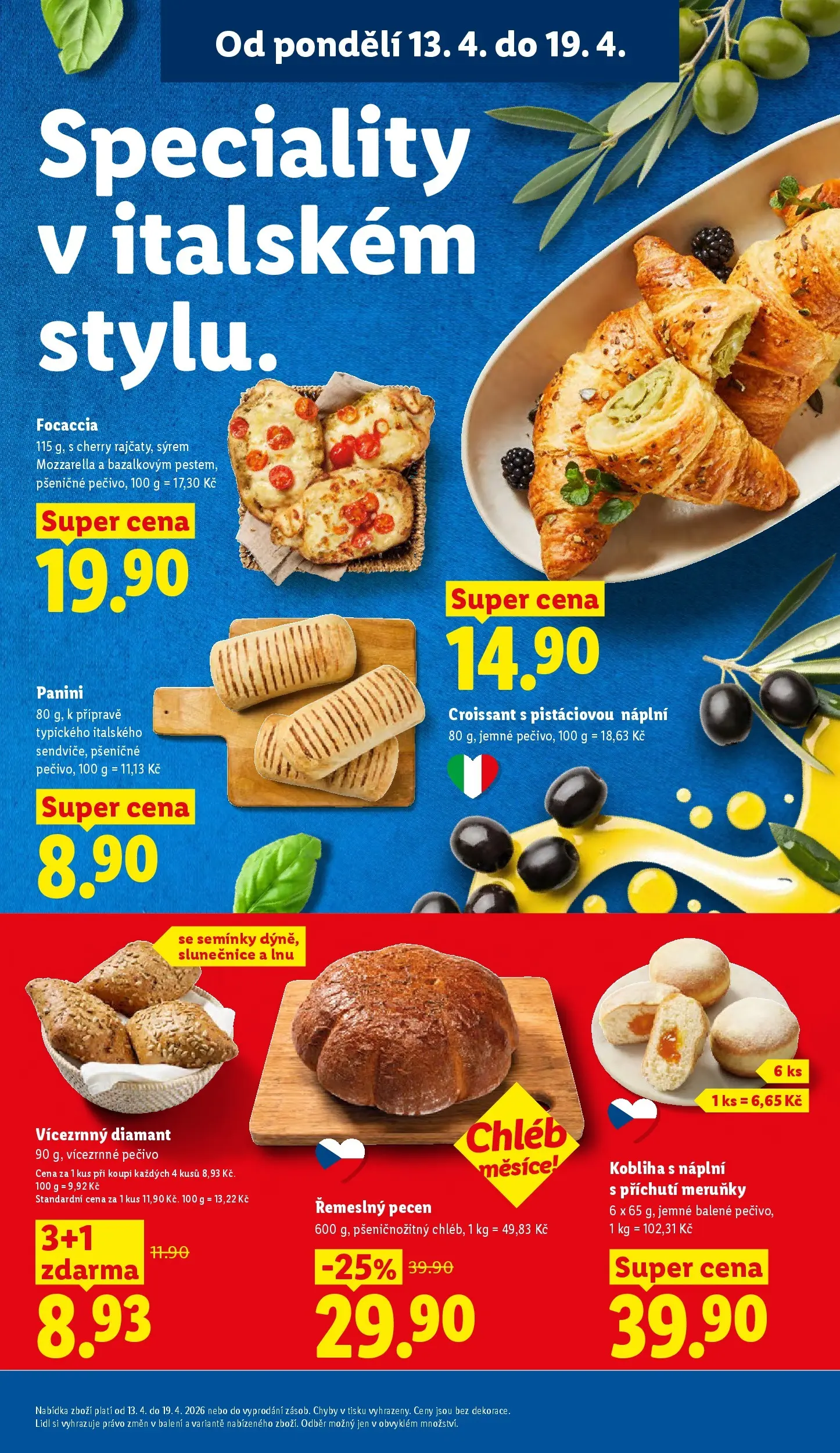 Lidl leták od 12.04.2026 - Nový akční leták | Strana: 11 | Produkty: Donut, Chléb, Focaccia, Croissant