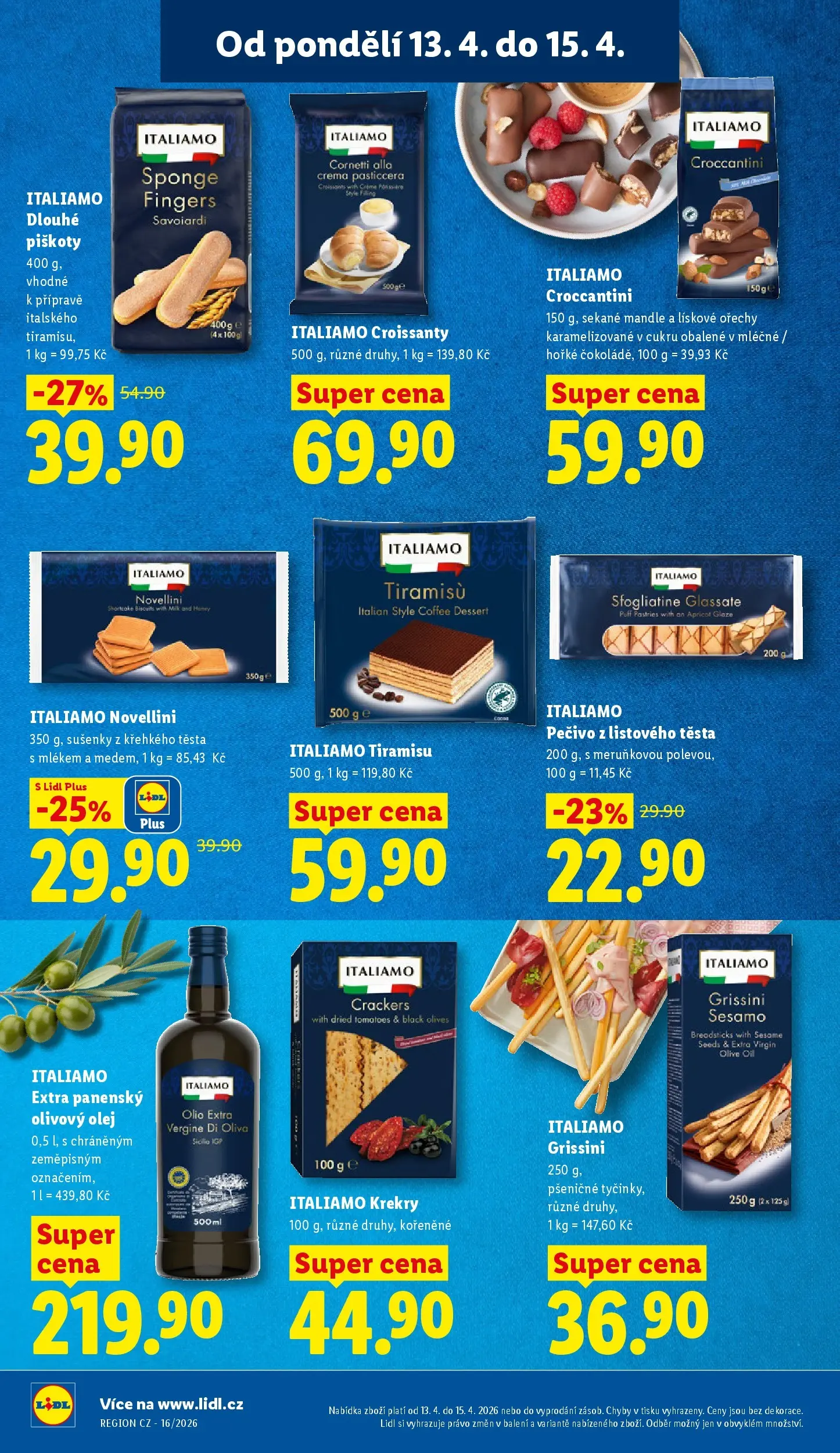 Lidl leták od 12.04.2026 - Nový akční leták | Strana: 16 | Produkty: Olej, Extra panenský olivový olej, Pečivo, Croissant