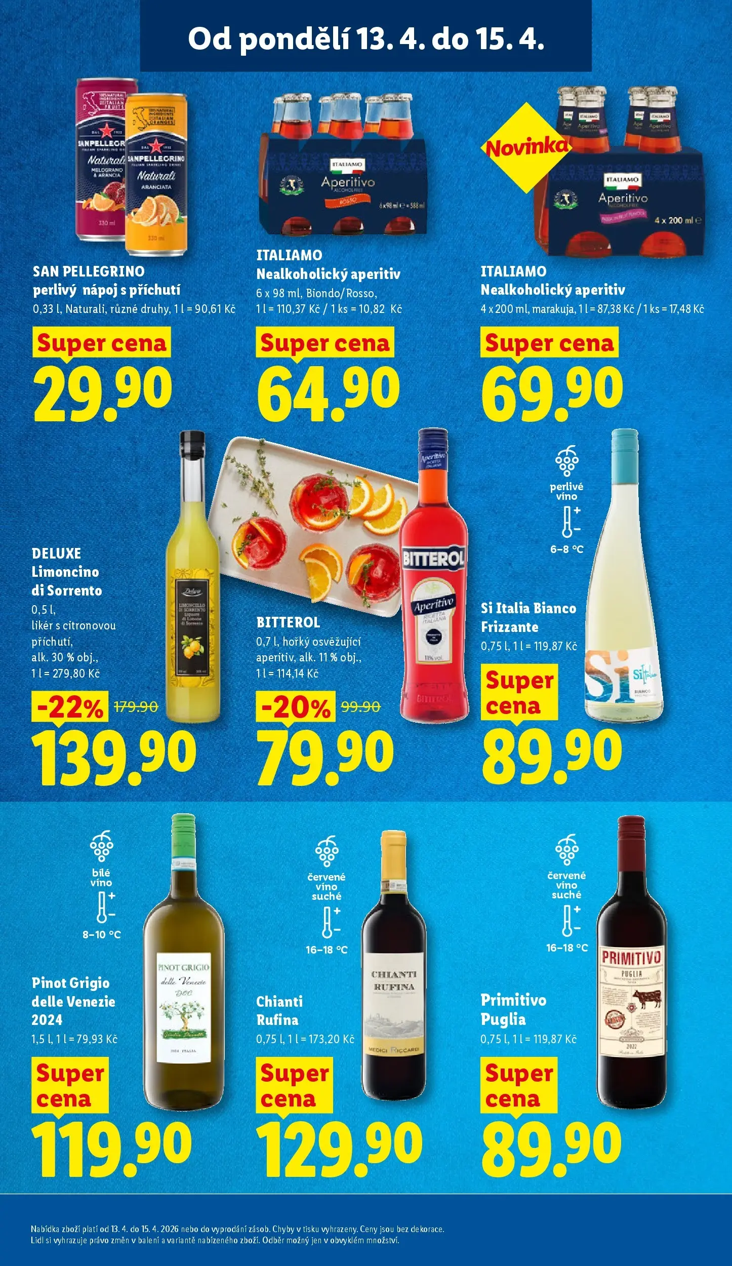Lidl leták od 12.04.2026 - Nový akční leták | Strana: 17 | Produkty: Primitivo Puglia, Likér, Deluxe, Limoncino