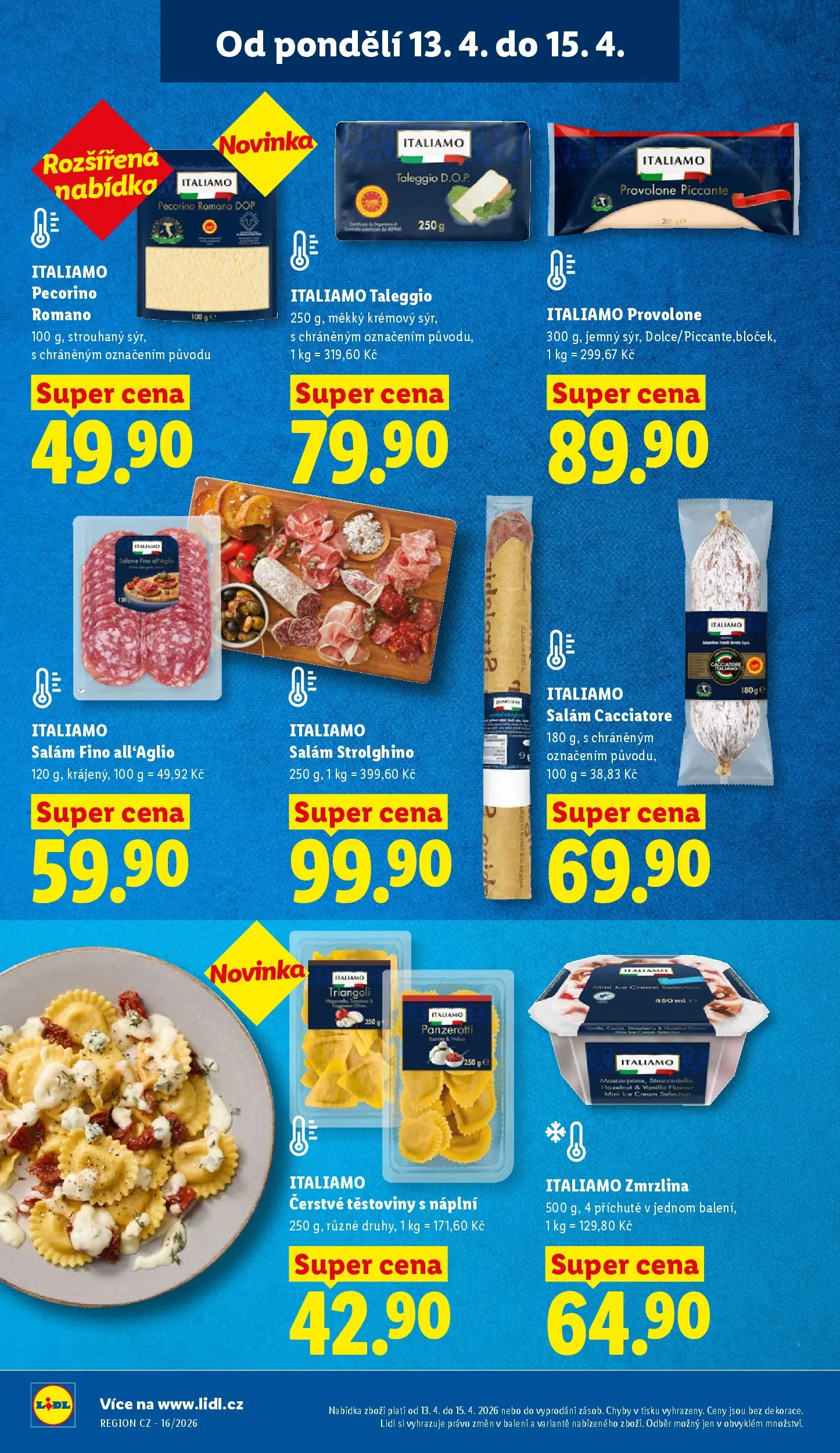 Lidl leták od 12.04.2026 - Nový akční leták | Strana: 18 | Produkty: Pecorino, Provolone, Pecorino Romano, Taleggio