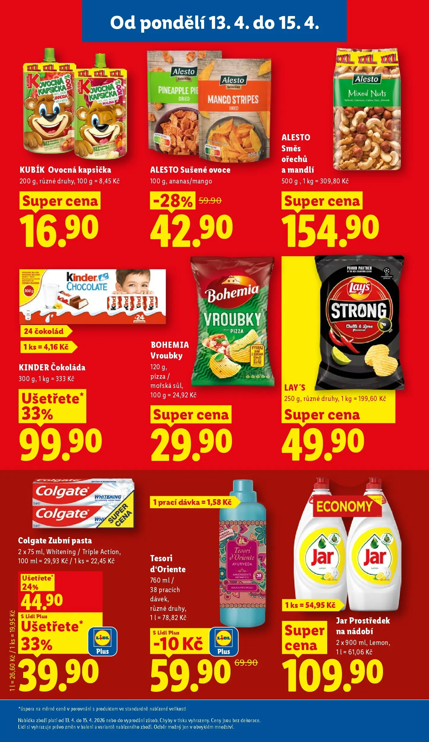 Lidl leták od 12.04.2026 - Nový akční leták | Strana: 29 | Produkty: Zubní pasta, Ovoce, Čokoláda, Kinder