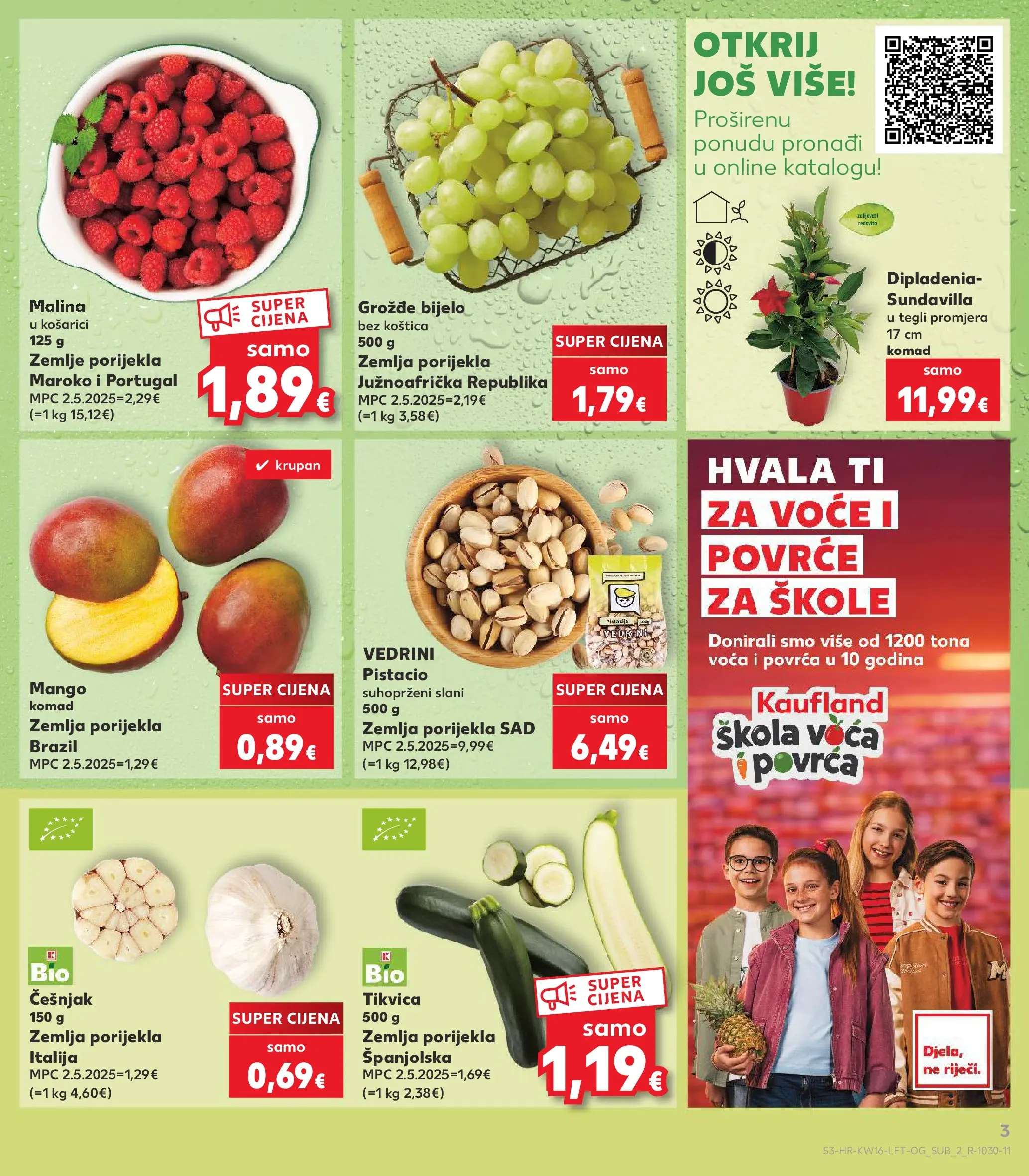 Kaufland - Kaufland katalog do 21.04.2026 novi od 14.04.2026 na listanje > letak digitalni | Stranica: 3 | Proizvodi: Povrće, Voće, Mango, Grožđe