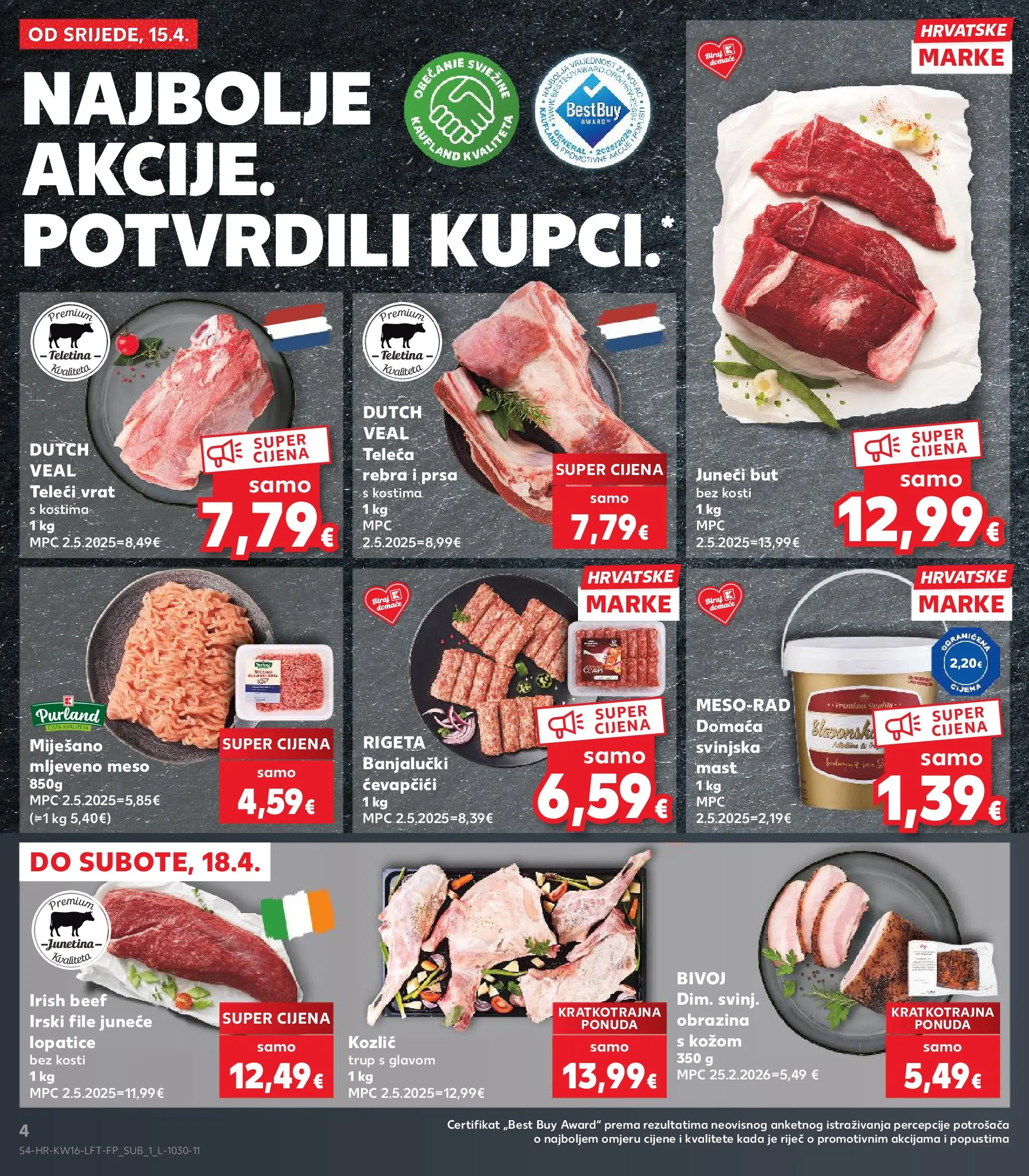 Kaufland - Kaufland katalog do 21.04.2026 novi od 14.04.2026 na listanje > letak digitalni | Stranica: 4 | Proizvodi: Mast, Svinjska mast, Mljeveno meso, Ćevapčići