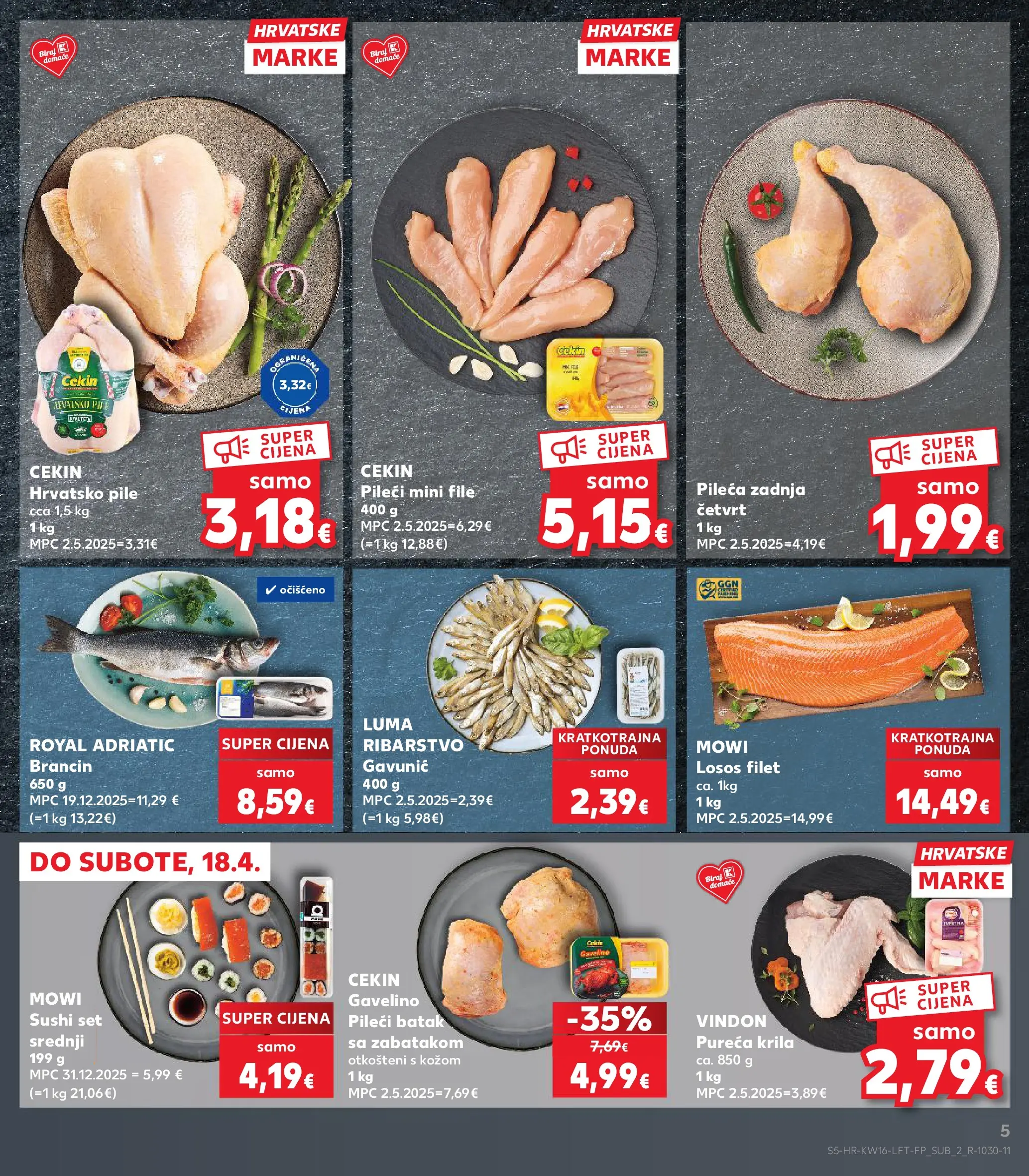 Kaufland - Kaufland katalog do 21.04.2026 novi od 14.04.2026 na listanje > letak digitalni | Stranica: 5 | Proizvodi: Sushi, Brancin, Losos