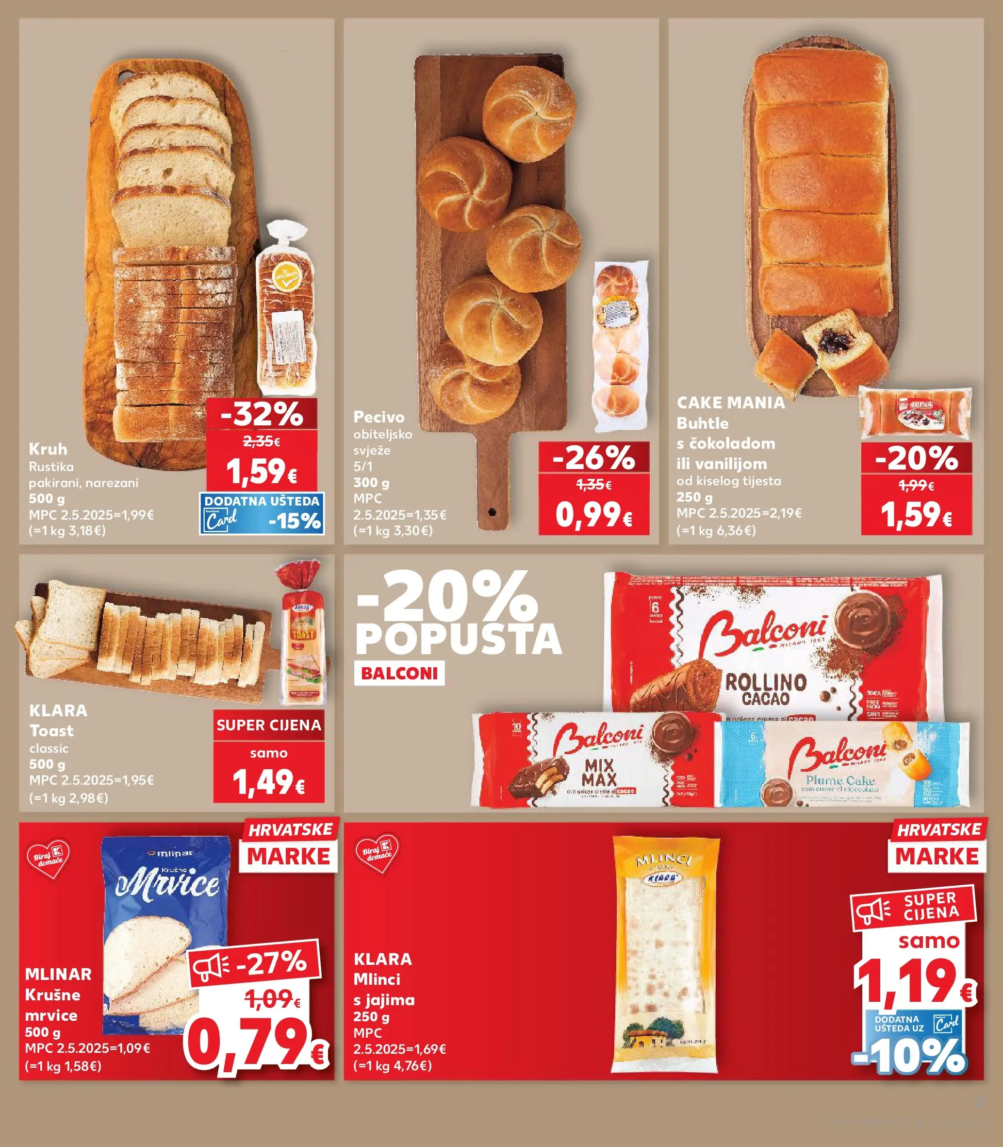 Kaufland - Kaufland katalog do 21.04.2026 novi od 14.04.2026 na listanje > letak digitalni | Stranica: 7 | Proizvodi: Kruh, Toast, Mlinci, Pecivo