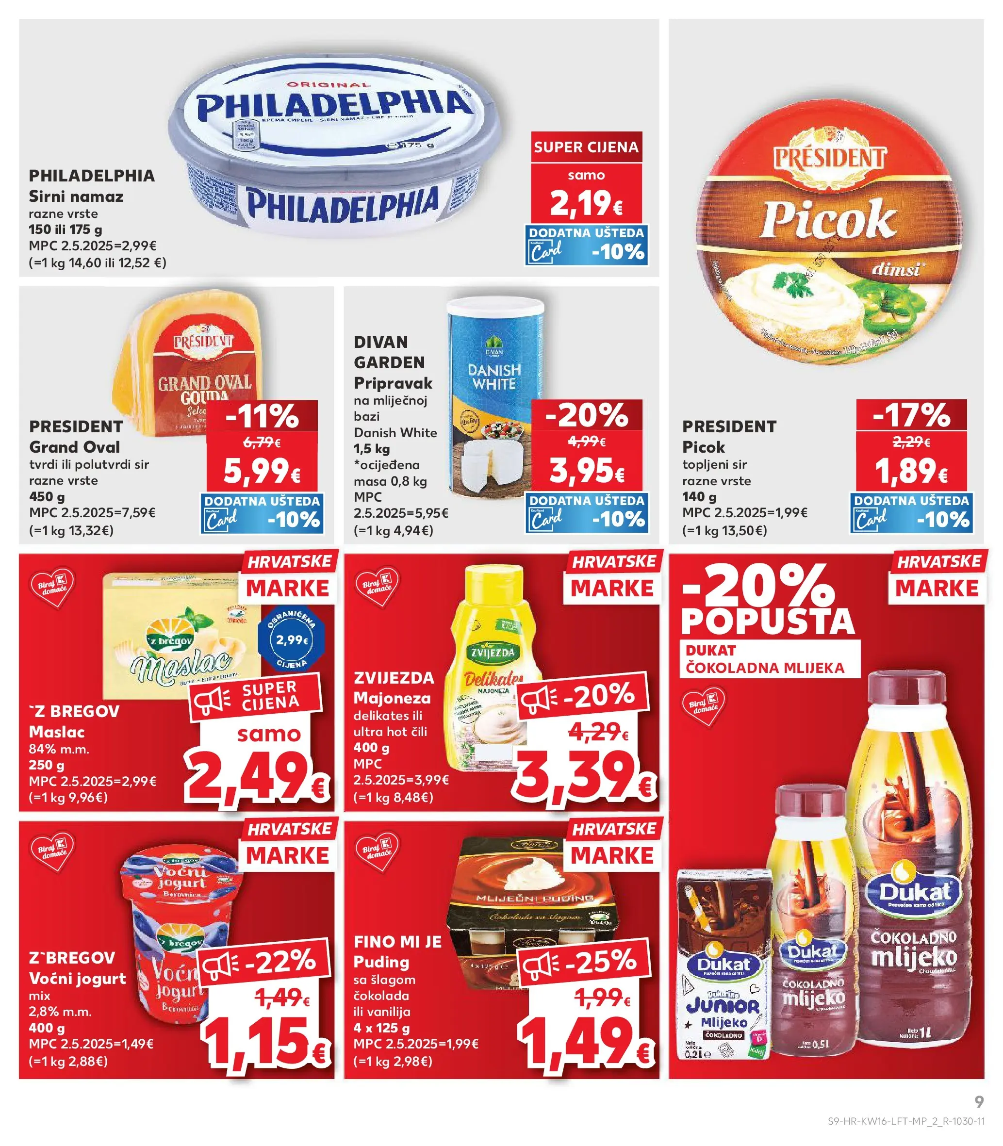 Kaufland - Kaufland katalog do 21.04.2026 novi od 14.04.2026 na listanje > letak digitalni | Stranica: 9 | Proizvodi: Mlijeko, Puding, Majoneza, Čili
