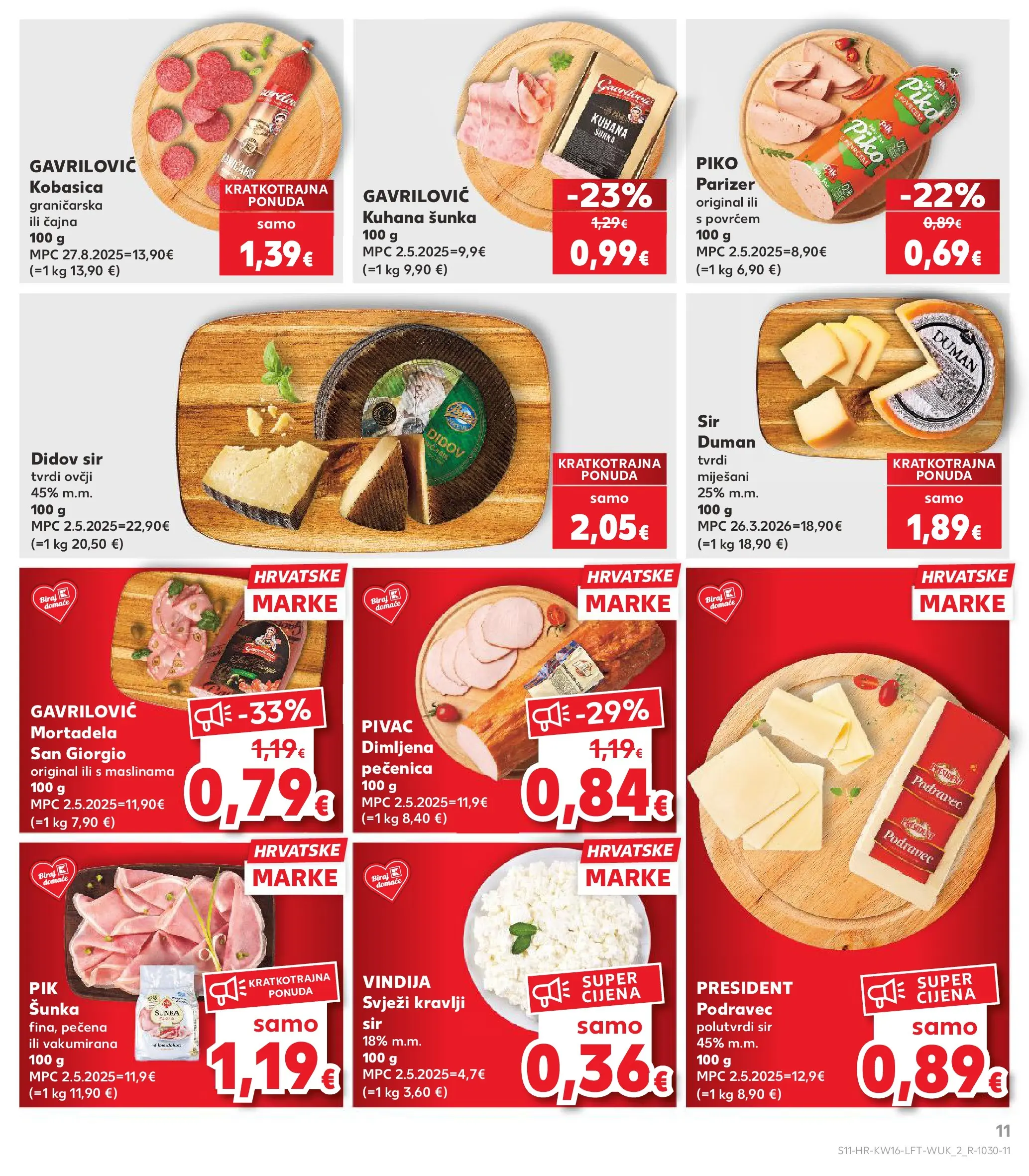 Kaufland - Kaufland katalog do 21.04.2026 novi od 14.04.2026 na listanje > letak digitalni | Stranica: 11 | Proizvodi: Vindija, Sir, Kobasica, Parizer