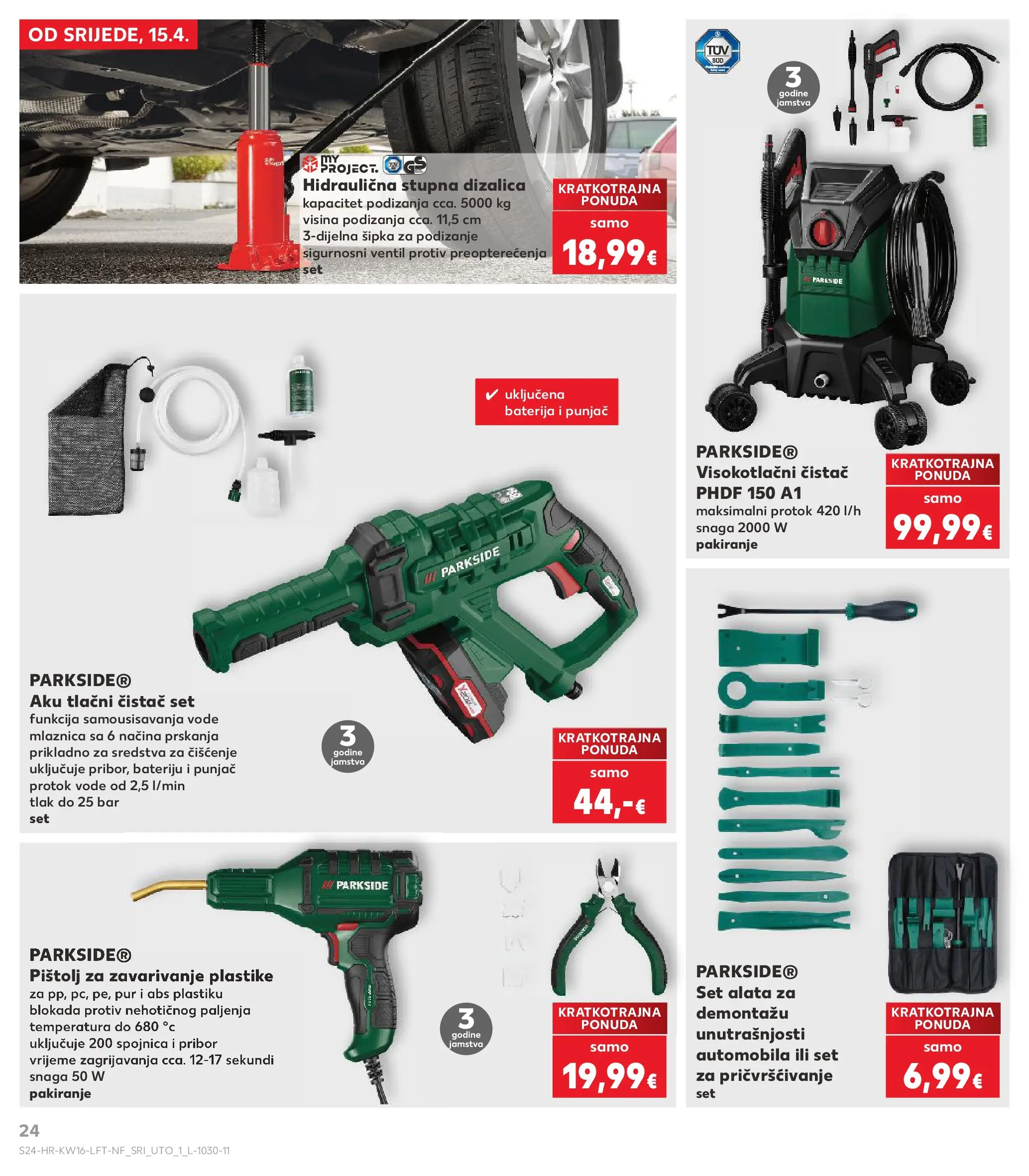 Kaufland - Kaufland katalog do 21.04.2026 novi od 14.04.2026 na listanje > letak digitalni | Stranica: 24 | Proizvodi: Baterija, Sredstva za čiščenje, Parkside, Visokotlačni čistač