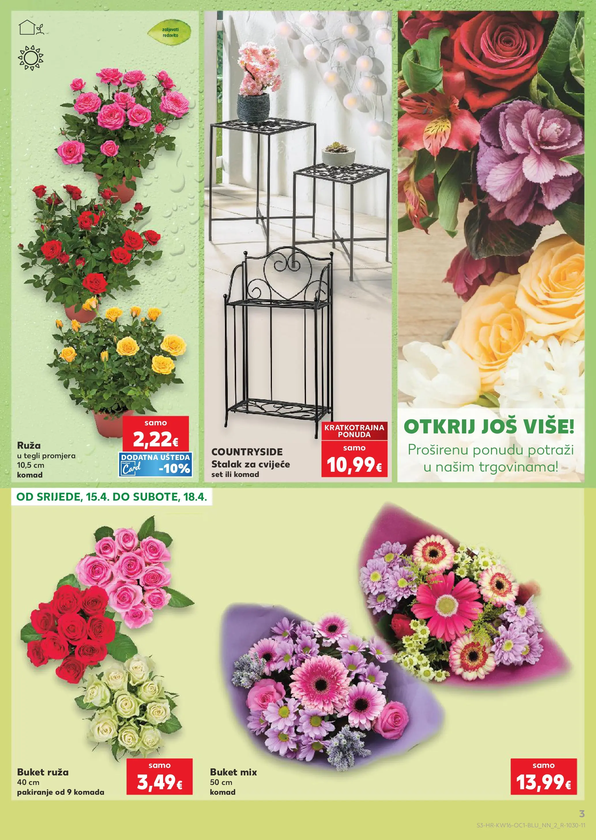 Kaufland - Kaufland katalog do 21.04.2026 novi od 14.04.2026 na listanje > letak digitalni | Stranica: 3 | Proizvodi: Cvijeće