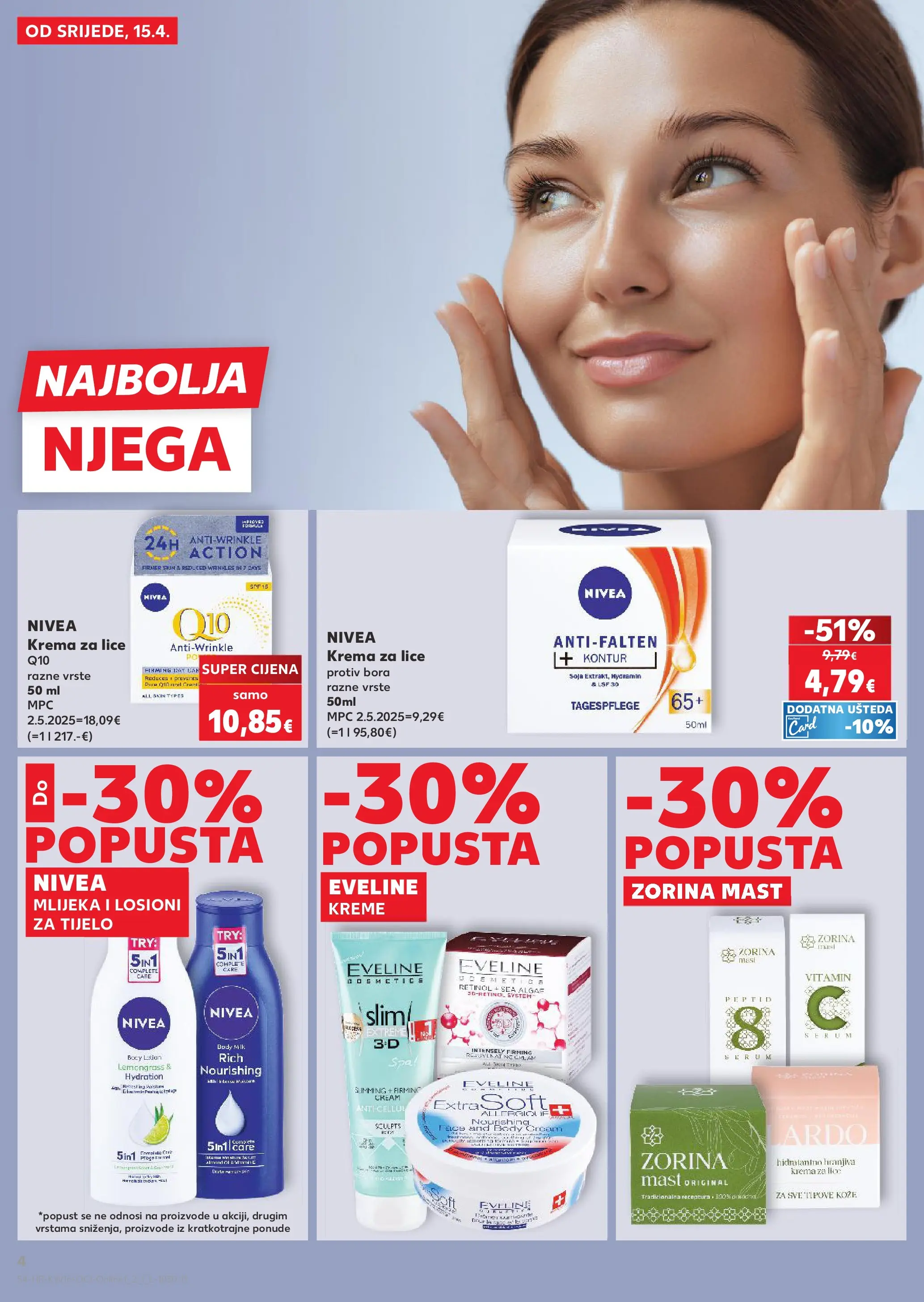 Kaufland - Kaufland katalog do 21.04.2026 novi od 14.04.2026 na listanje > letak digitalni | Stranica: 4 | Proizvodi: Mast, Krema za lice, Krema, Nivea