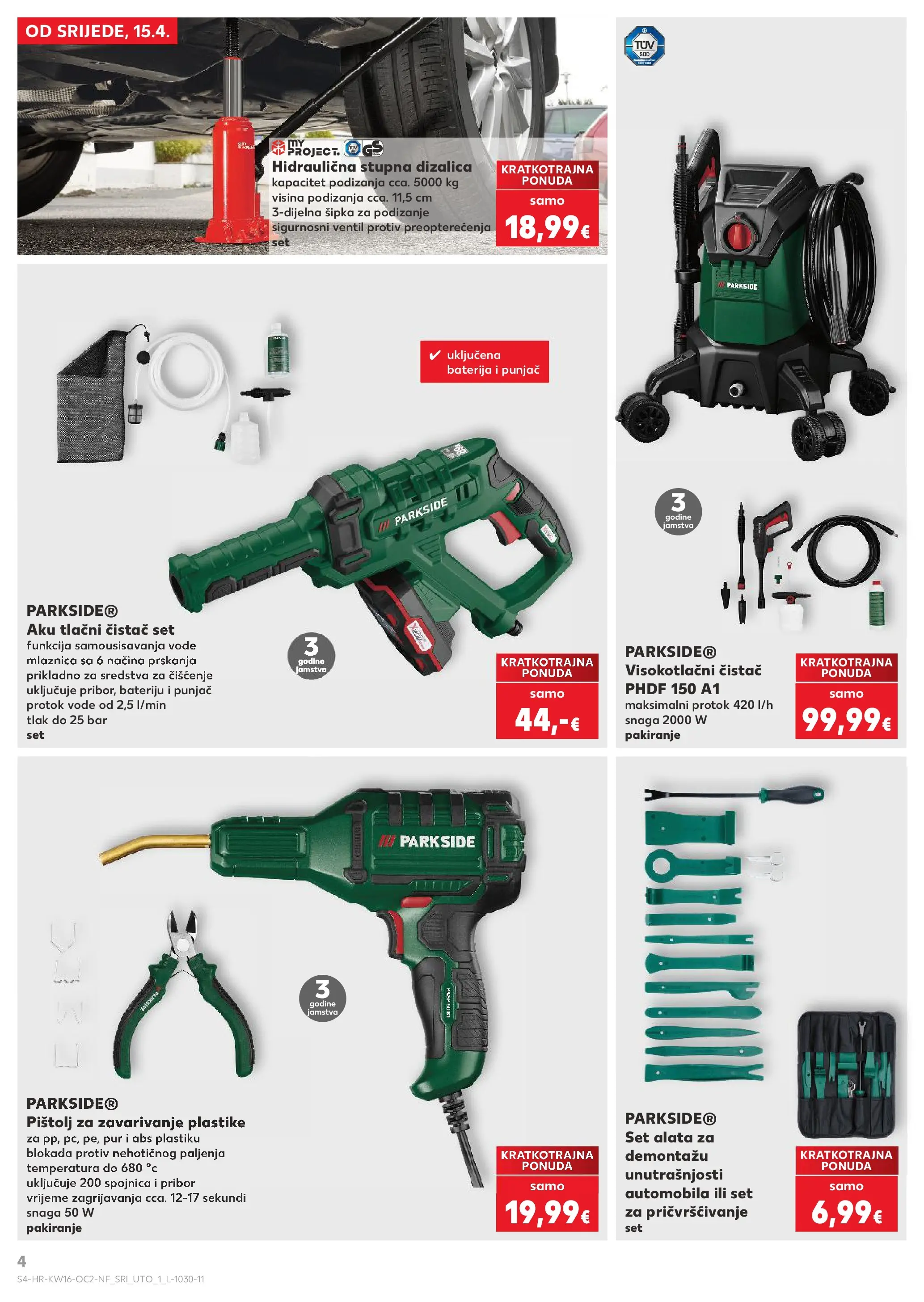 Kaufland - Kaufland katalog do 21.04.2026 novi od 14.04.2026 na listanje > letak digitalni | Stranica: 4 | Proizvodi: Baterija, Ventil, Parkside, Visokotlačni čistač