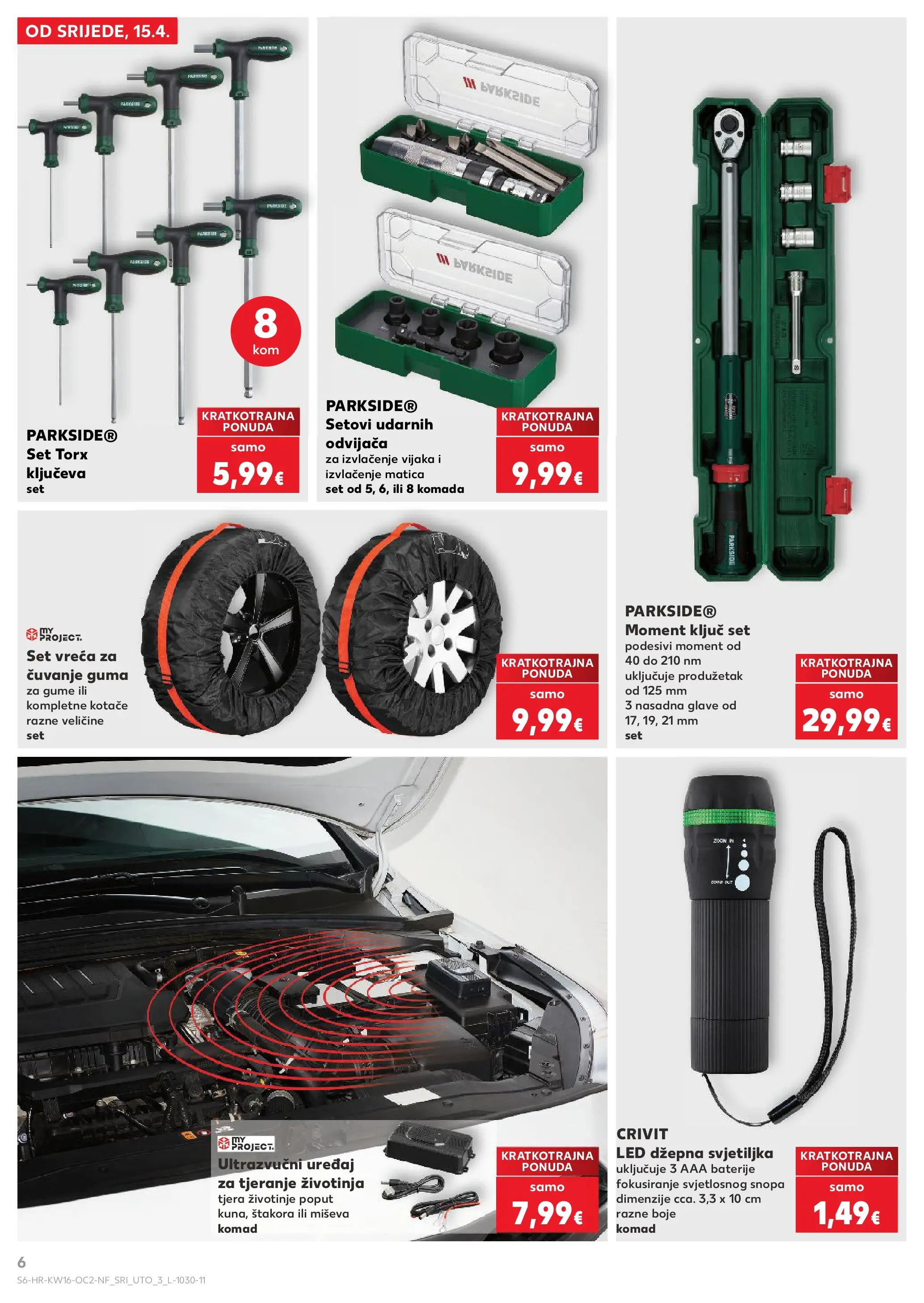 Kaufland - Kaufland katalog do 21.04.2026 novi od 14.04.2026 na listanje > letak digitalni | Stranica: 6 | Proizvodi: Svjetiljka, Baterije, Parkside