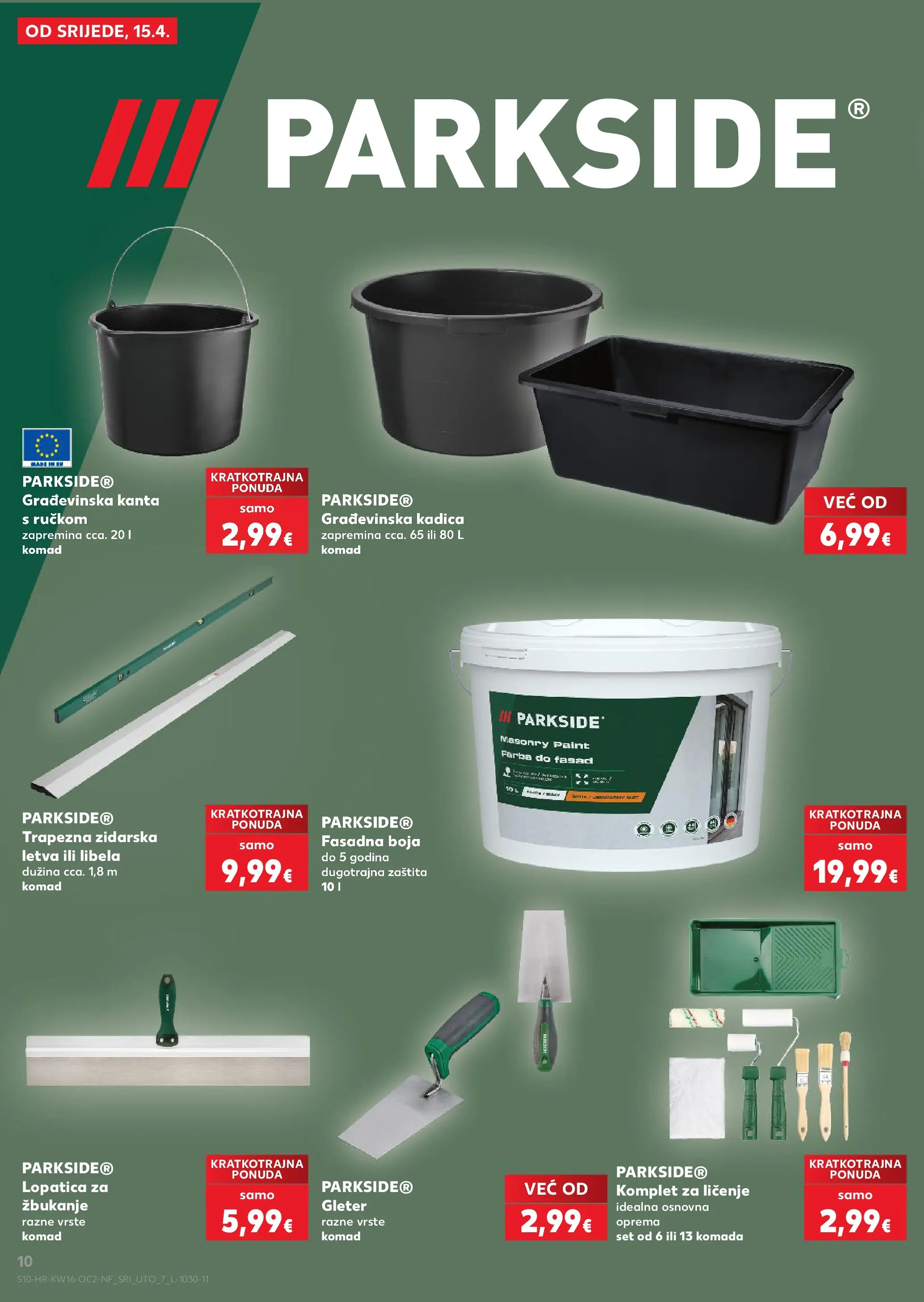 Kaufland - Kaufland katalog do 21.04.2026 novi od 14.04.2026 na listanje > letak digitalni | Stranica: 10 | Proizvodi: Lopatica, Parkside