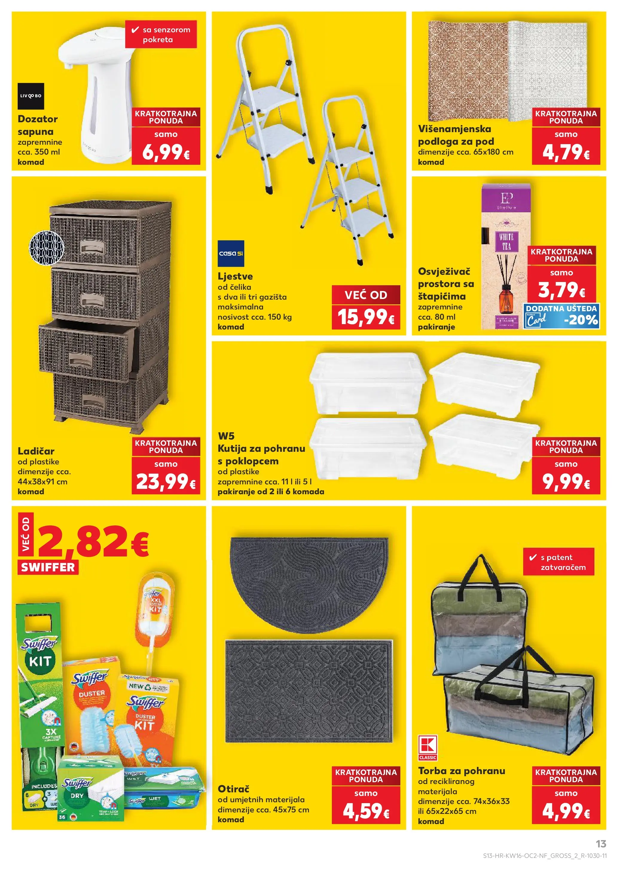 Kaufland - Kaufland katalog do 21.04.2026 novi od 14.04.2026 na listanje > letak digitalni | Stranica: 13 | Proizvodi: Kutija, Otirač, Osvježivač prostora, Ljestve