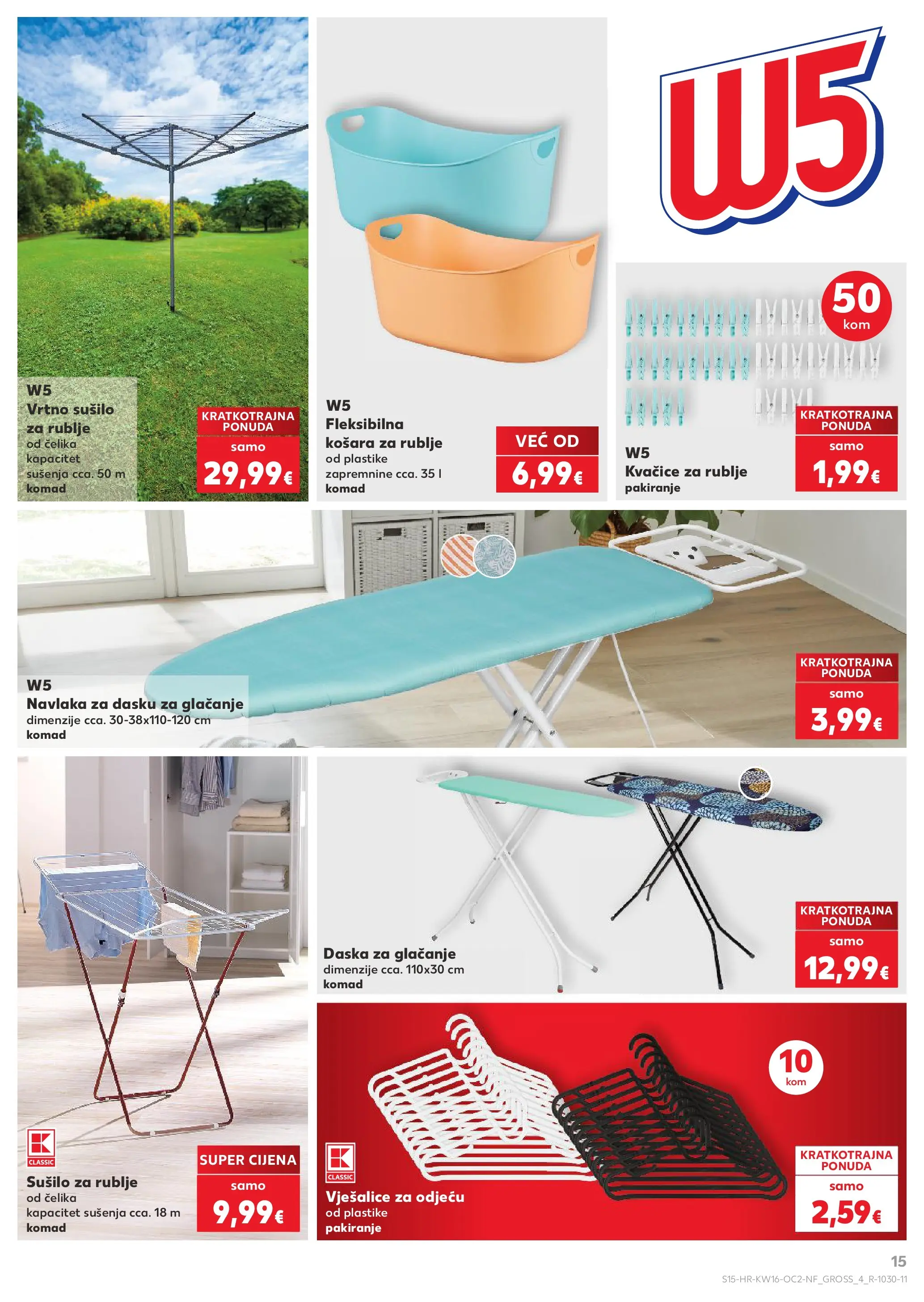 Kaufland - Kaufland katalog do 21.04.2026 novi od 14.04.2026 na listanje > letak digitalni | Stranica: 15 | Proizvodi: Košara, Vješalice, Košara za rublje, Daska za glačanje