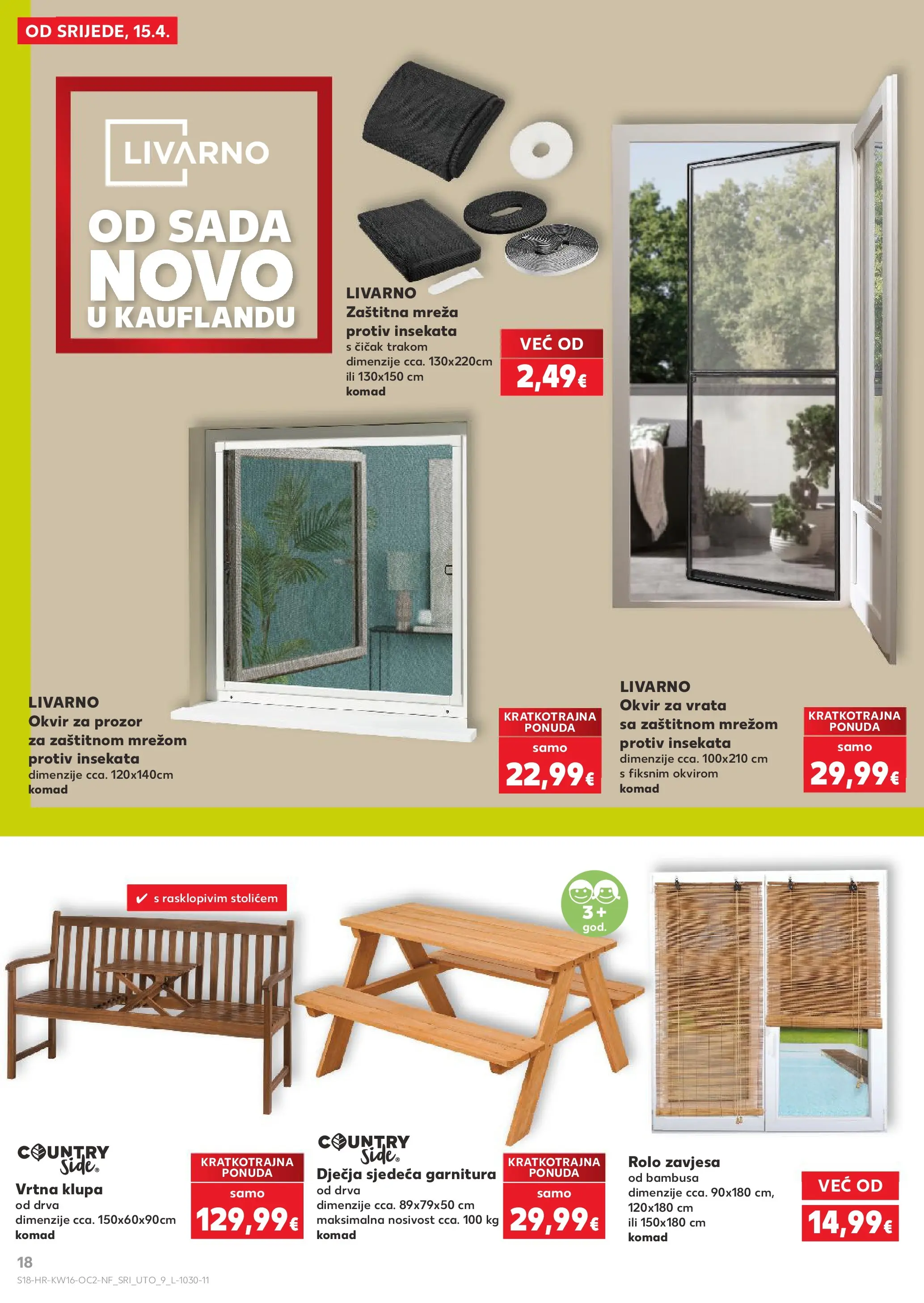 Kaufland - Kaufland katalog do 21.04.2026 novi od 14.04.2026 na listanje > letak digitalni | Stranica: 18 | Proizvodi: Rolo zavjesa, Zavjesa, Vrata