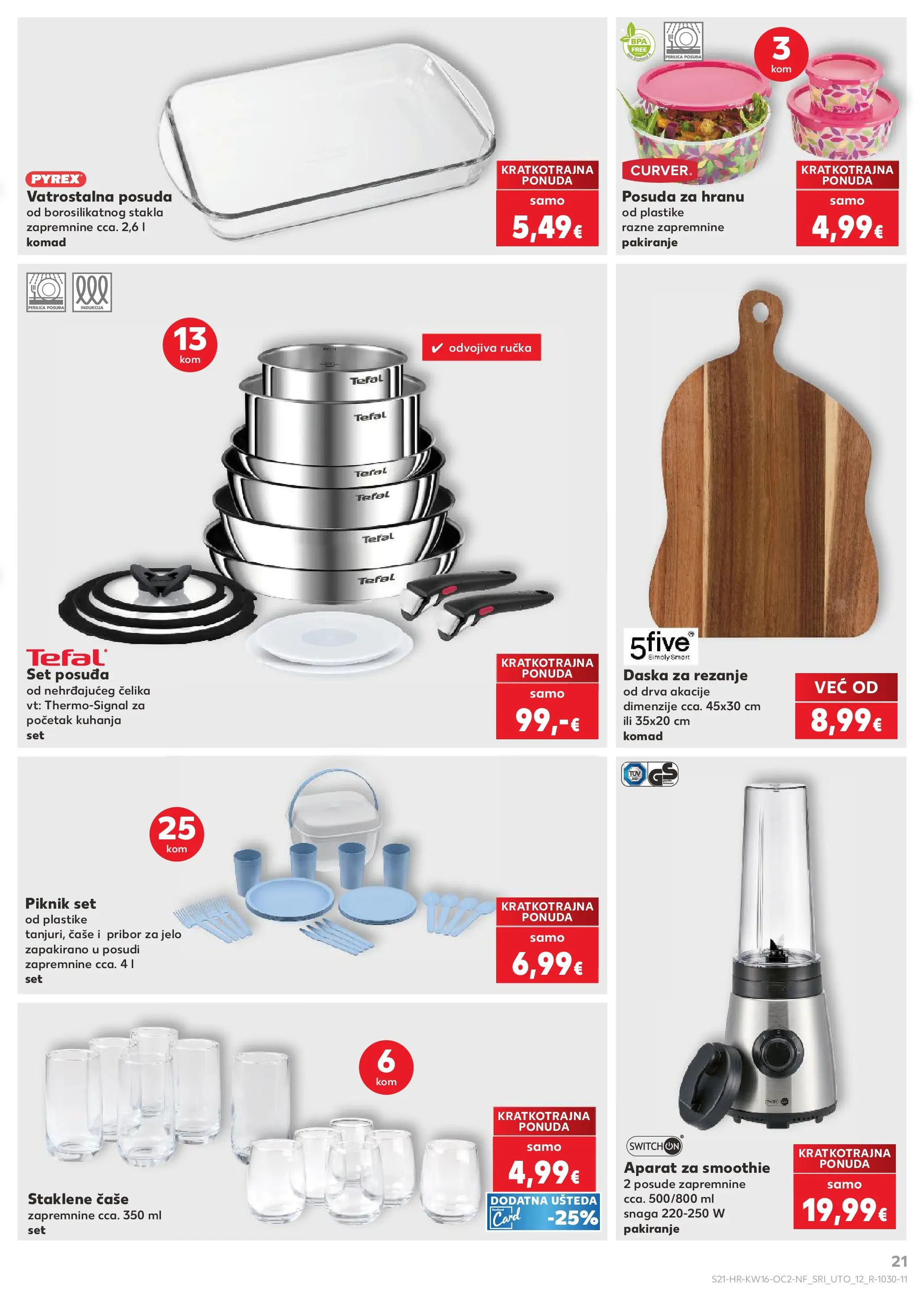 Kaufland - Kaufland katalog do 21.04.2026 novi od 14.04.2026 na listanje > letak digitalni | Stranica: 21 | Proizvodi: Perilica posuđa, Čaše, Smoothie, Daska za rezanje