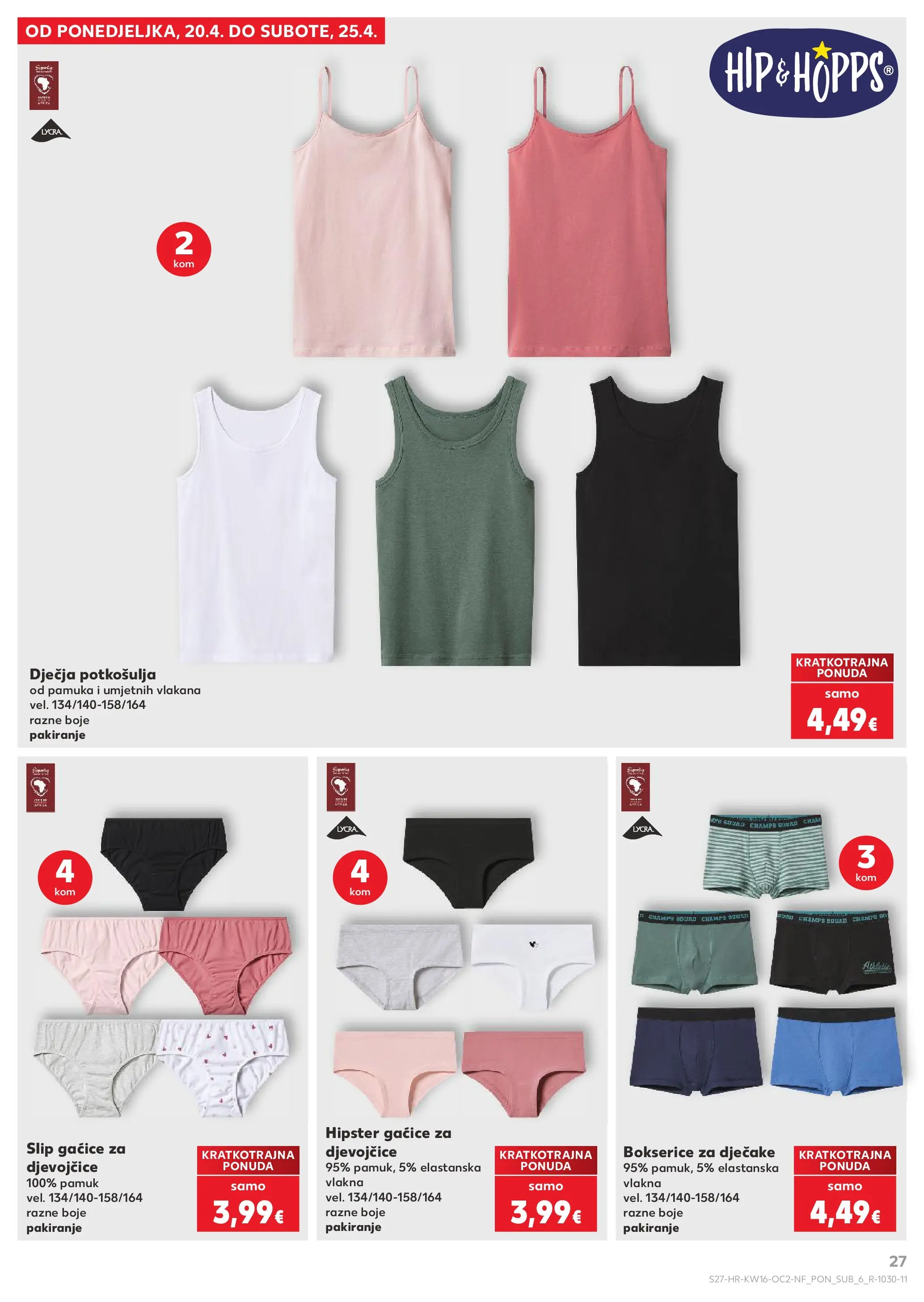 Kaufland - Kaufland katalog do 21.04.2026 novi od 14.04.2026 na listanje > letak digitalni | Stranica: 27 | Proizvodi: Gaćice, Bokserice