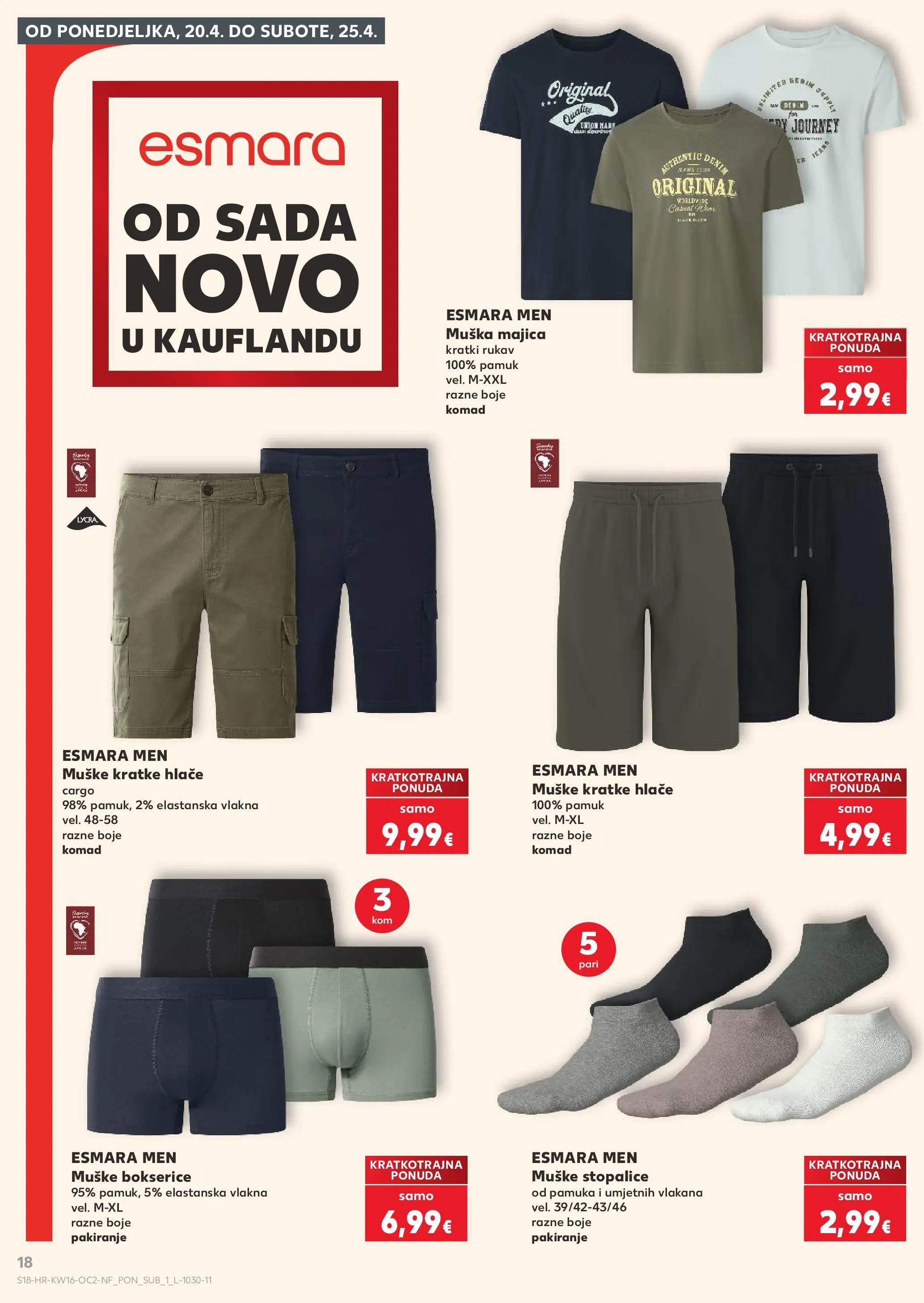 Kaufland Katalog  Parkside novi od 15.04.2026 na listanje > letak digitalni | Stranica: 18 | Proizvodi: Majica, Hlače, Kratke hlače, Bokserice