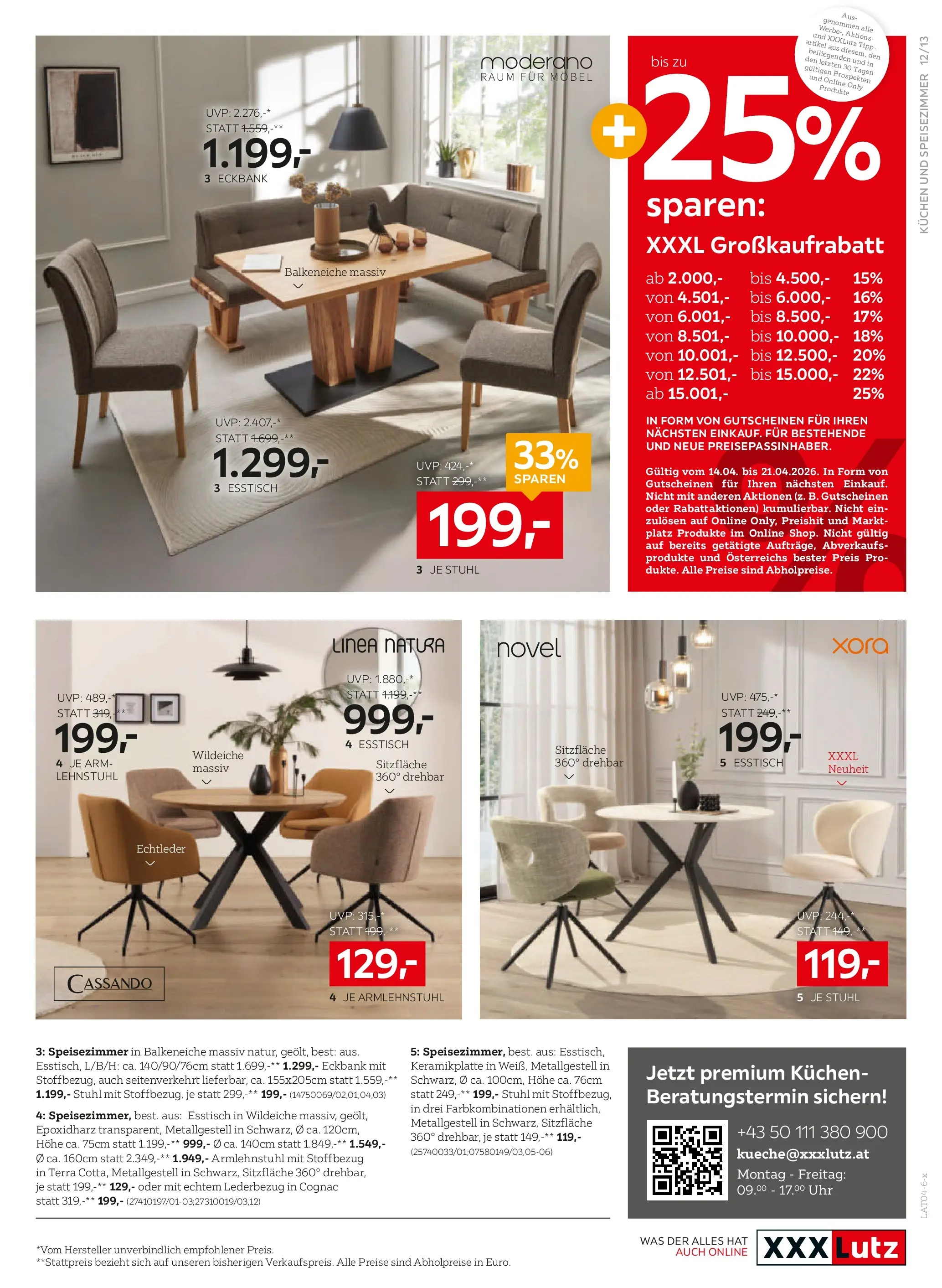 XXXLutz Aktuelle Angebote von 14.04.2026 - Aktuelle Angebote | Seite: 13 | Produkte: Uhr, Stuhl